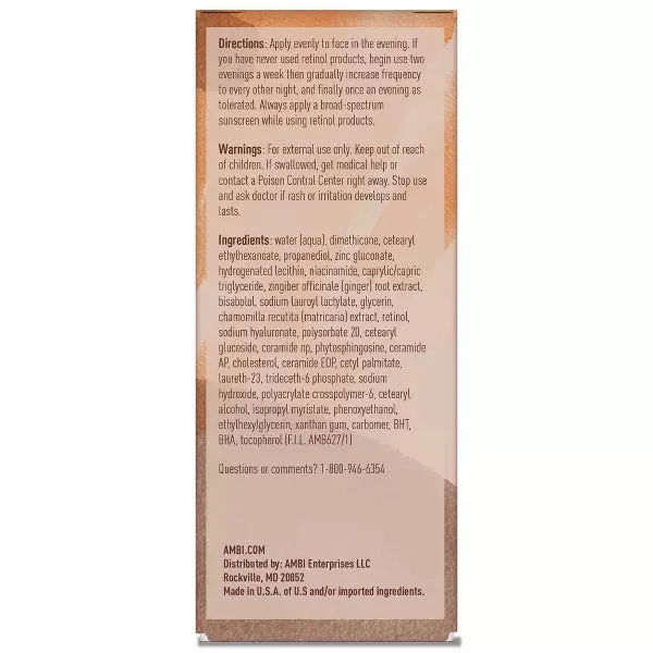 AMBI Even & Clear Fade Serum Retinol - Dark Spots & Texture 1 oz