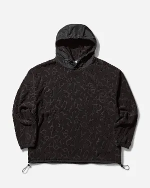 Aries Tribal Jacquard Towelling Hoodie Black