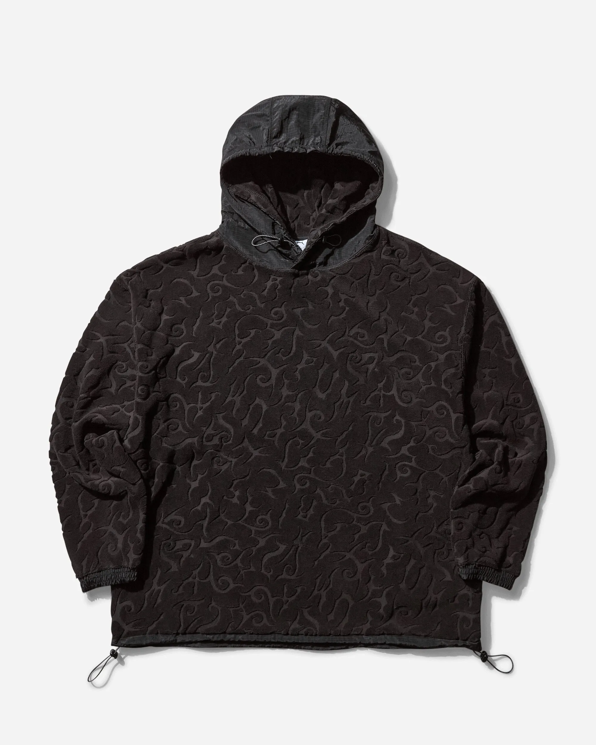 Aries Tribal Jacquard Towelling Hoodie Black