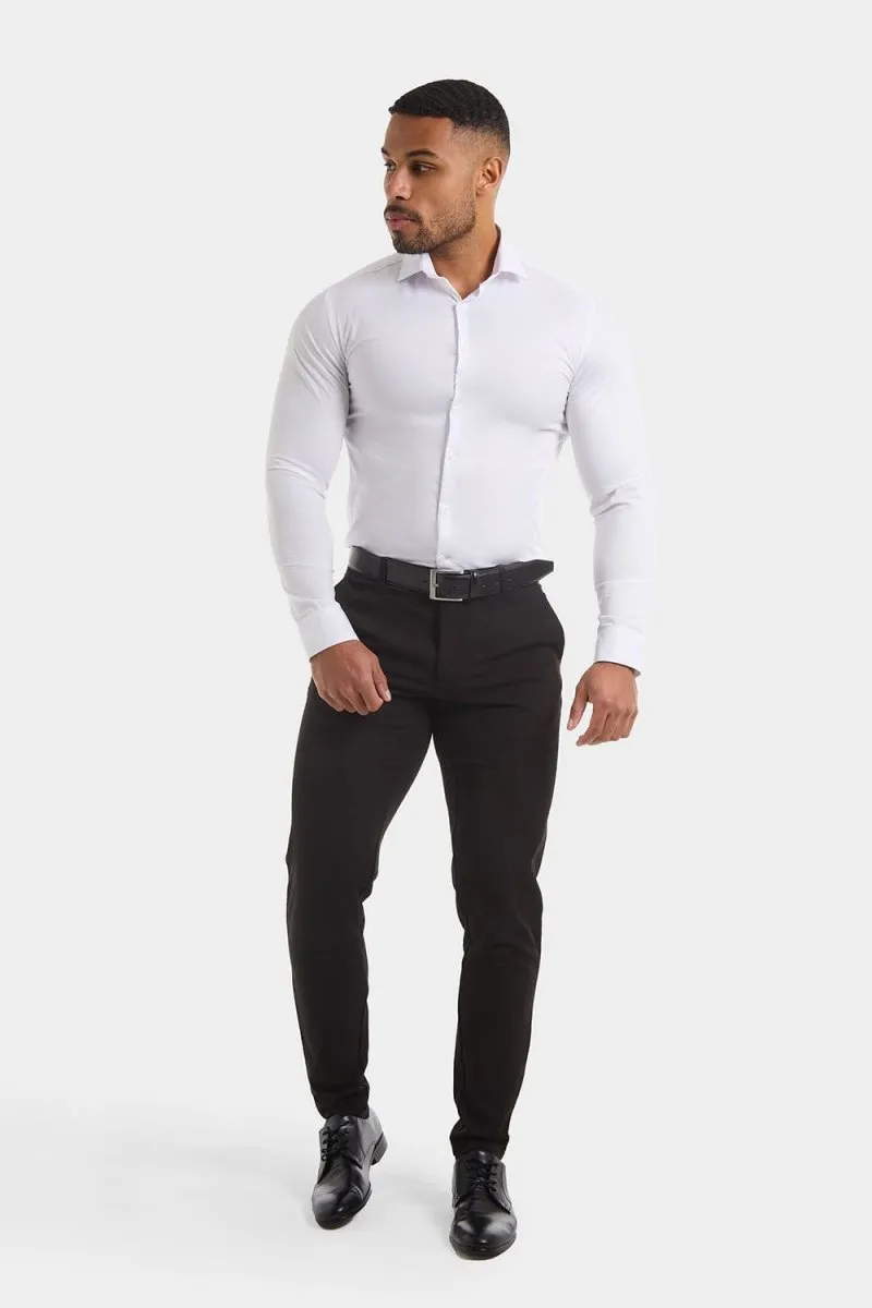 Athletic Fit Cutaway Collar Shirt in White