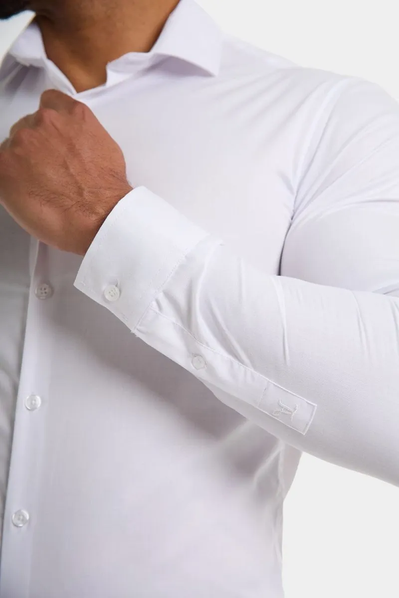 Athletic Fit Cutaway Collar Shirt in White
