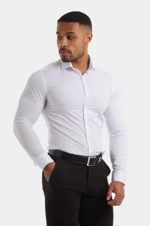 Athletic Fit Cutaway Collar Shirt in White
