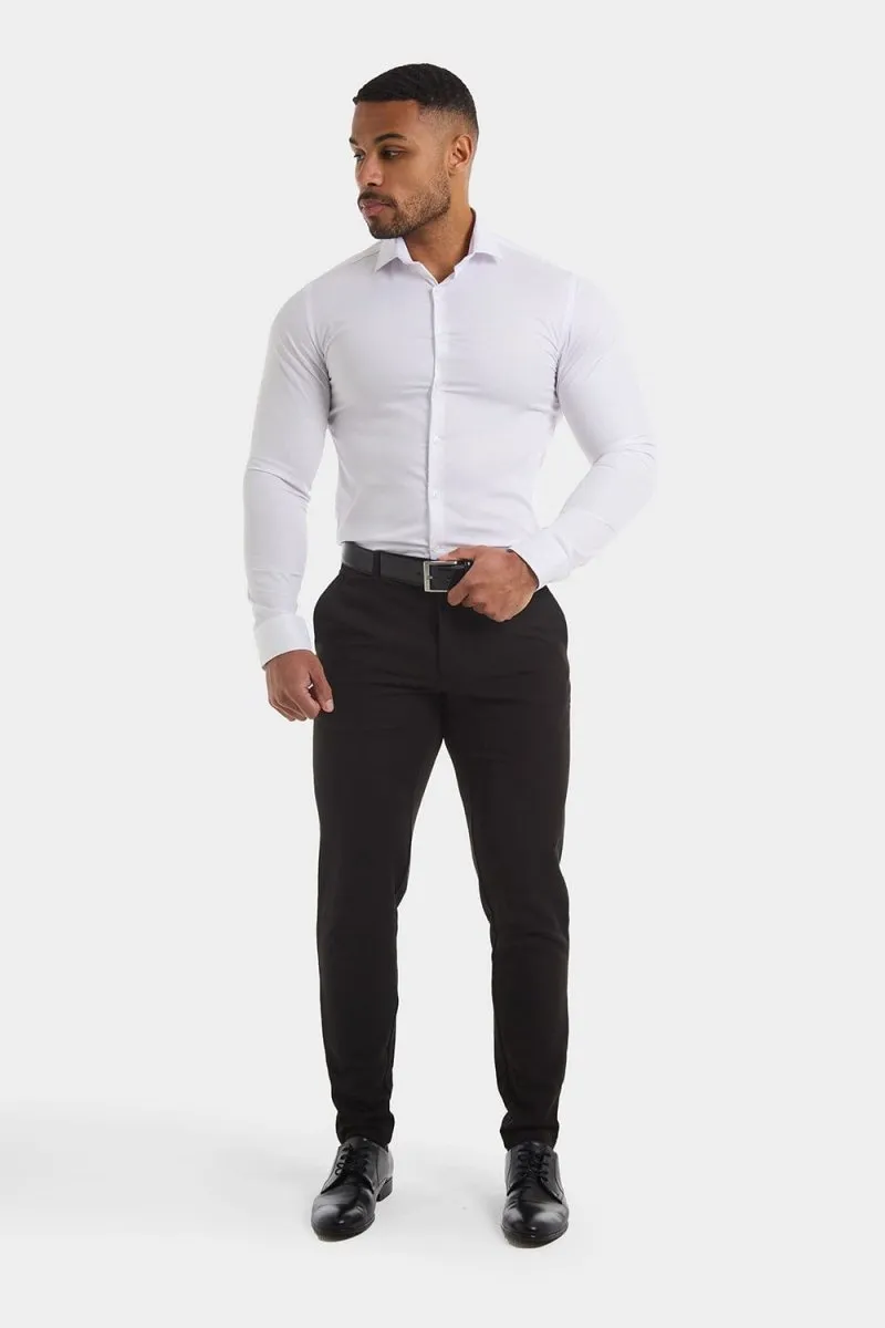 Athletic Fit Cutaway Collar Shirt in White