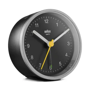 BC12 Braun classic analogue alarm clock - silver & black