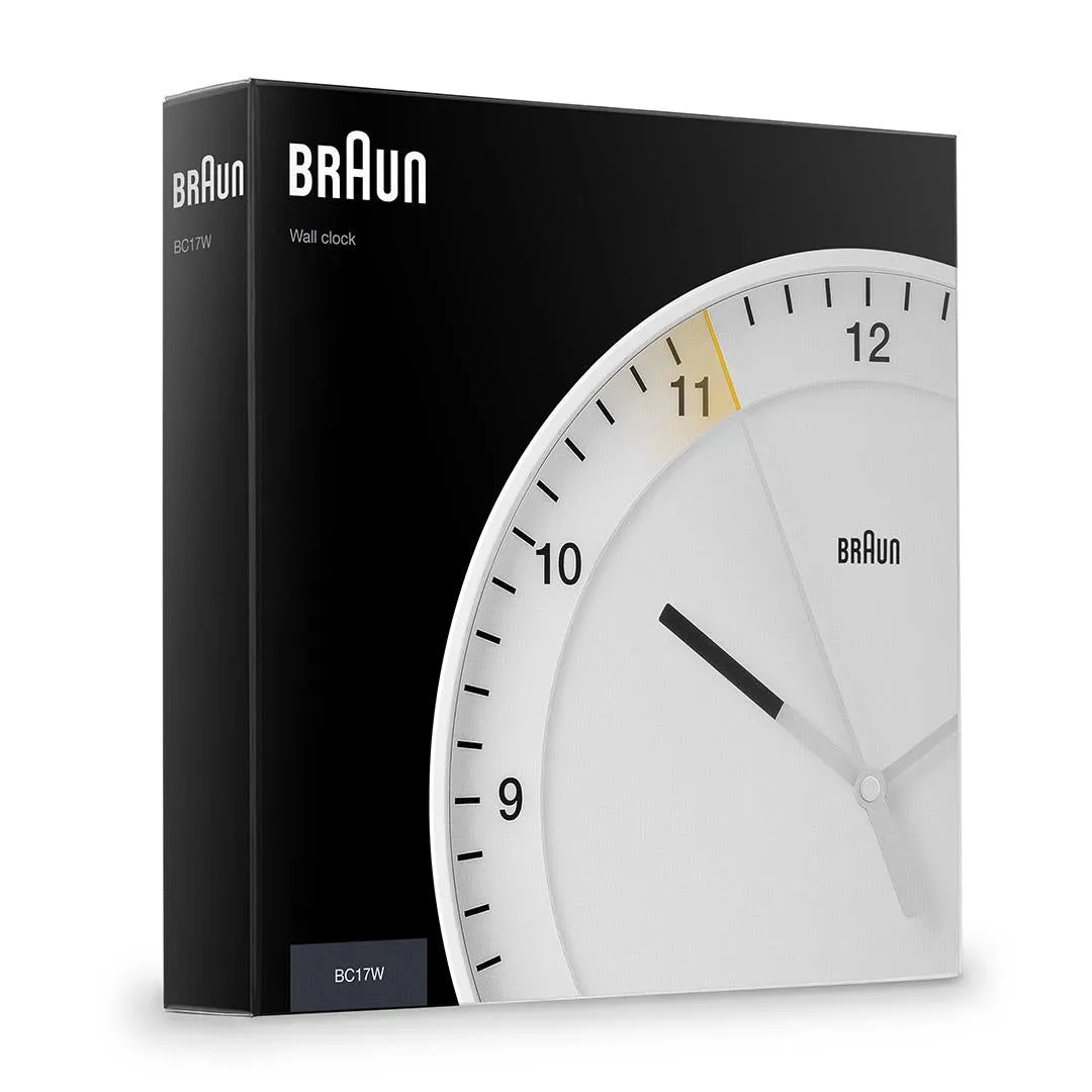 BC17 Braun classic large analogue wall clock - white