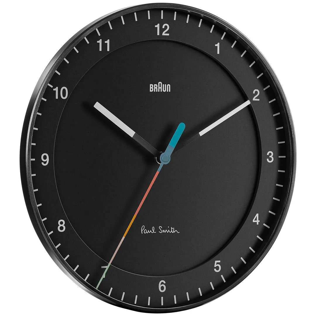 BC17 Braun x Paul Smith limited edition classic large analogue wall clock - black