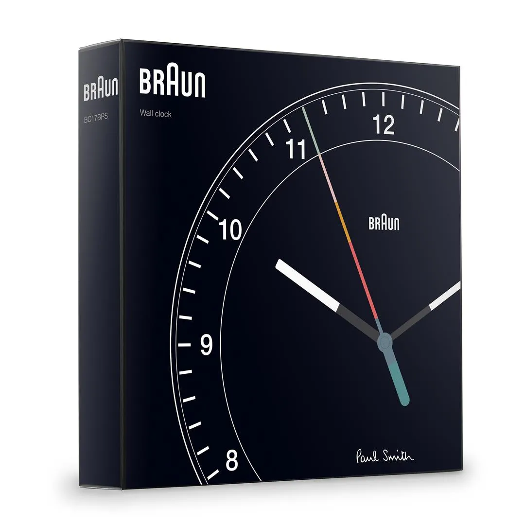 BC17 Braun x Paul Smith limited edition classic large analogue wall clock - black