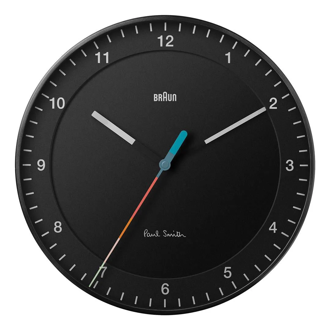 BC17 Braun x Paul Smith limited edition classic large analogue wall clock - black