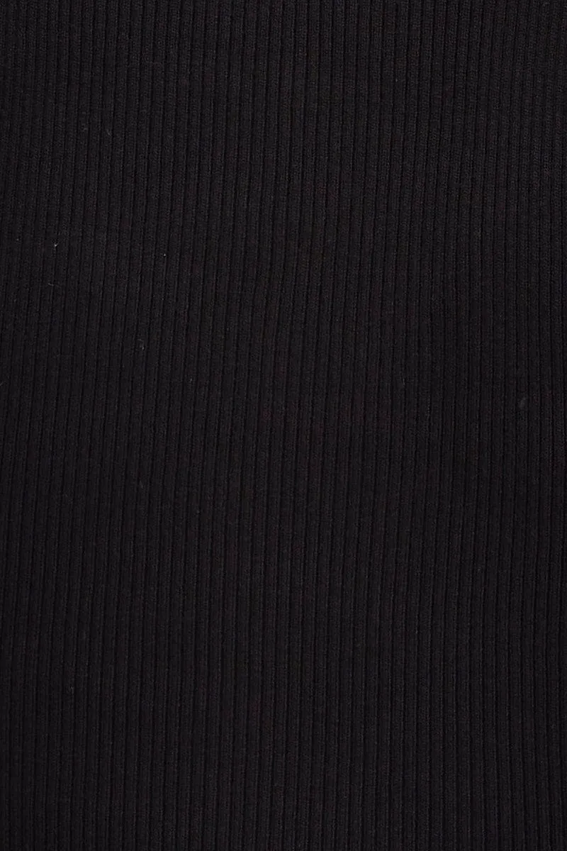 Black Knit Top Sleeveless Crop