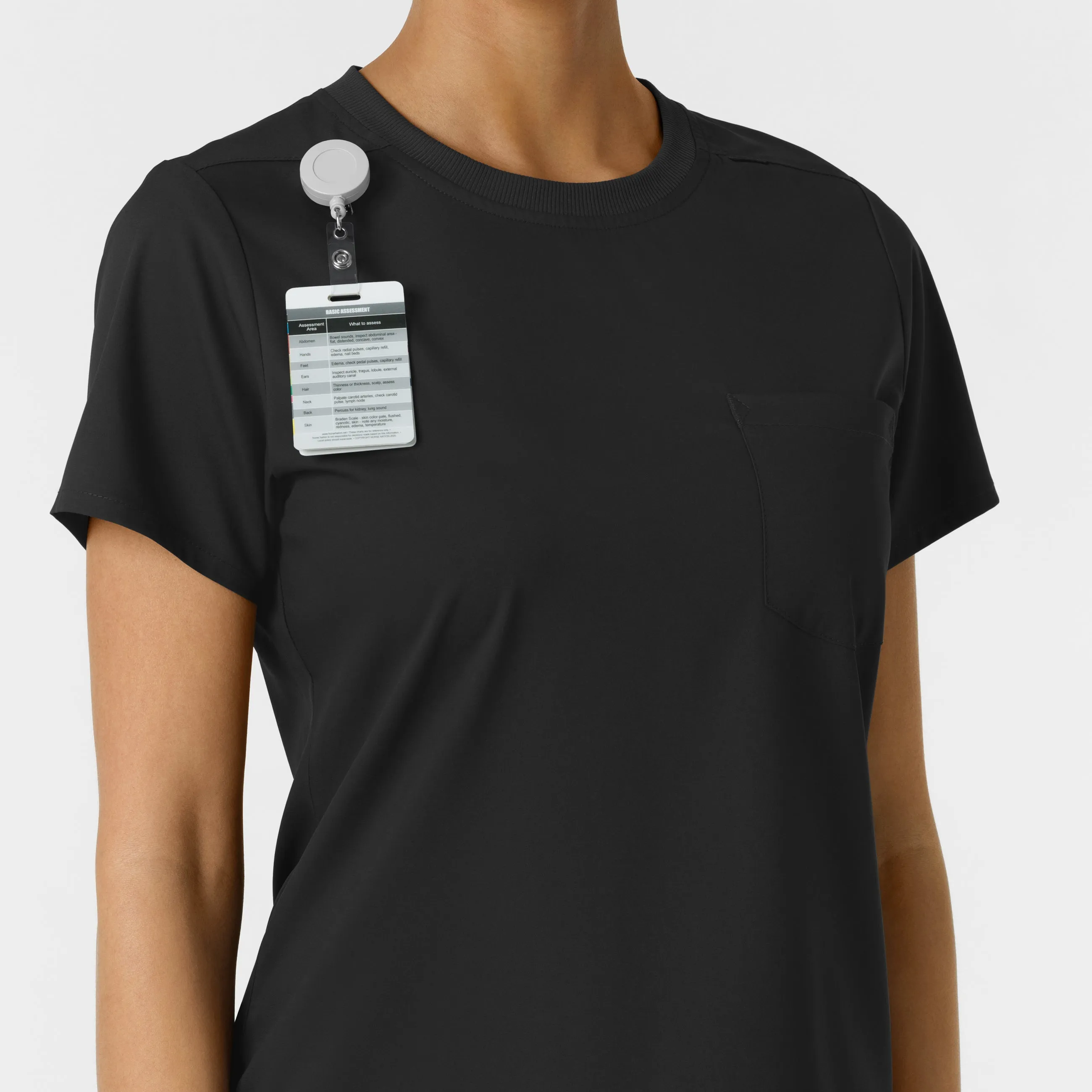 Boundless Women's Classic Crew Neck Scrub Top - Black