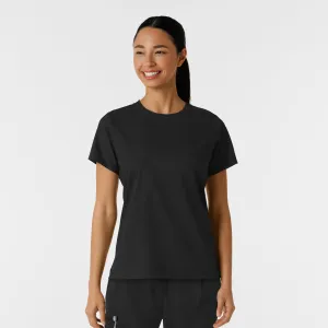 Boundless Women's Classic Crew Neck Scrub Top - Black