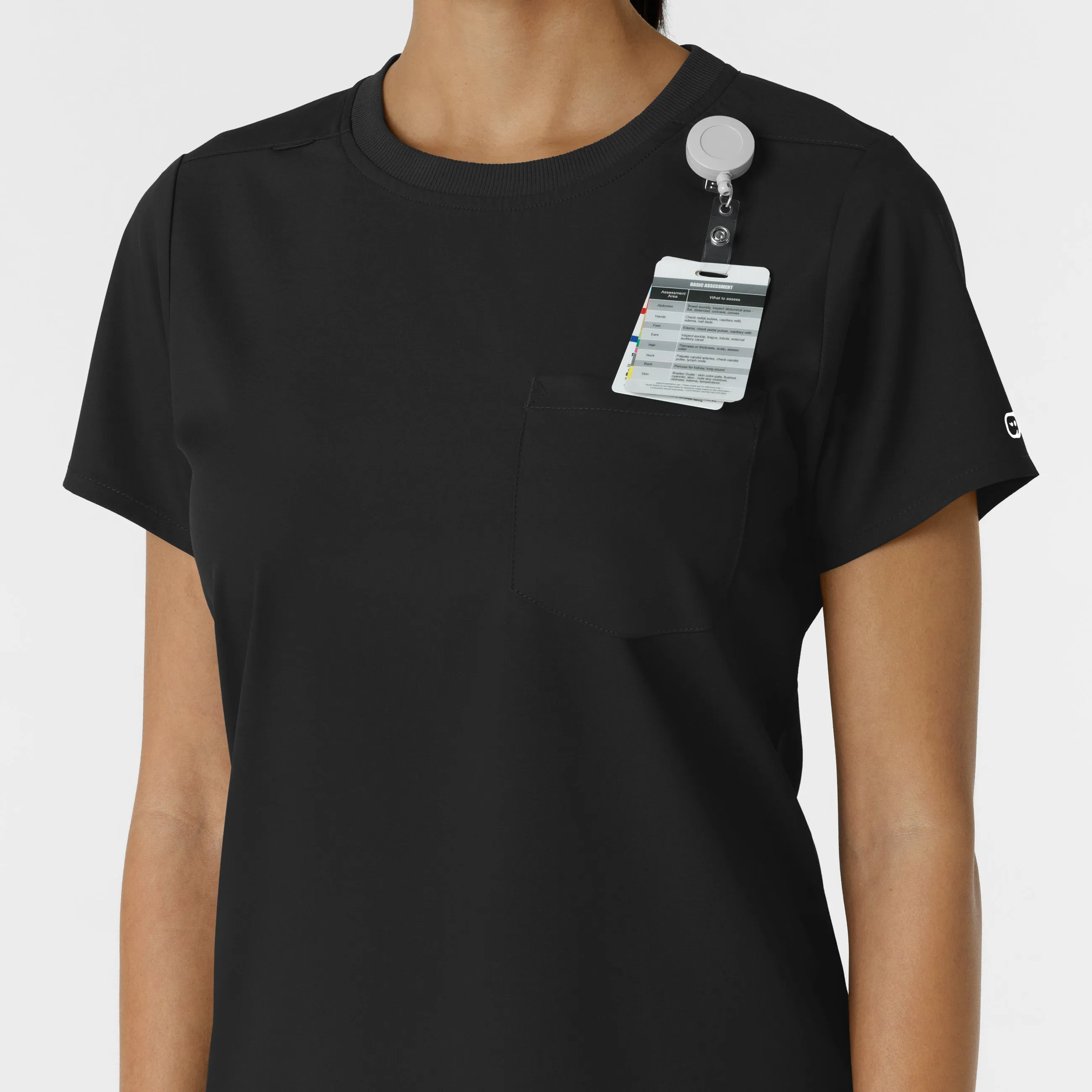 Boundless Women's Classic Crew Neck Scrub Top - Black
