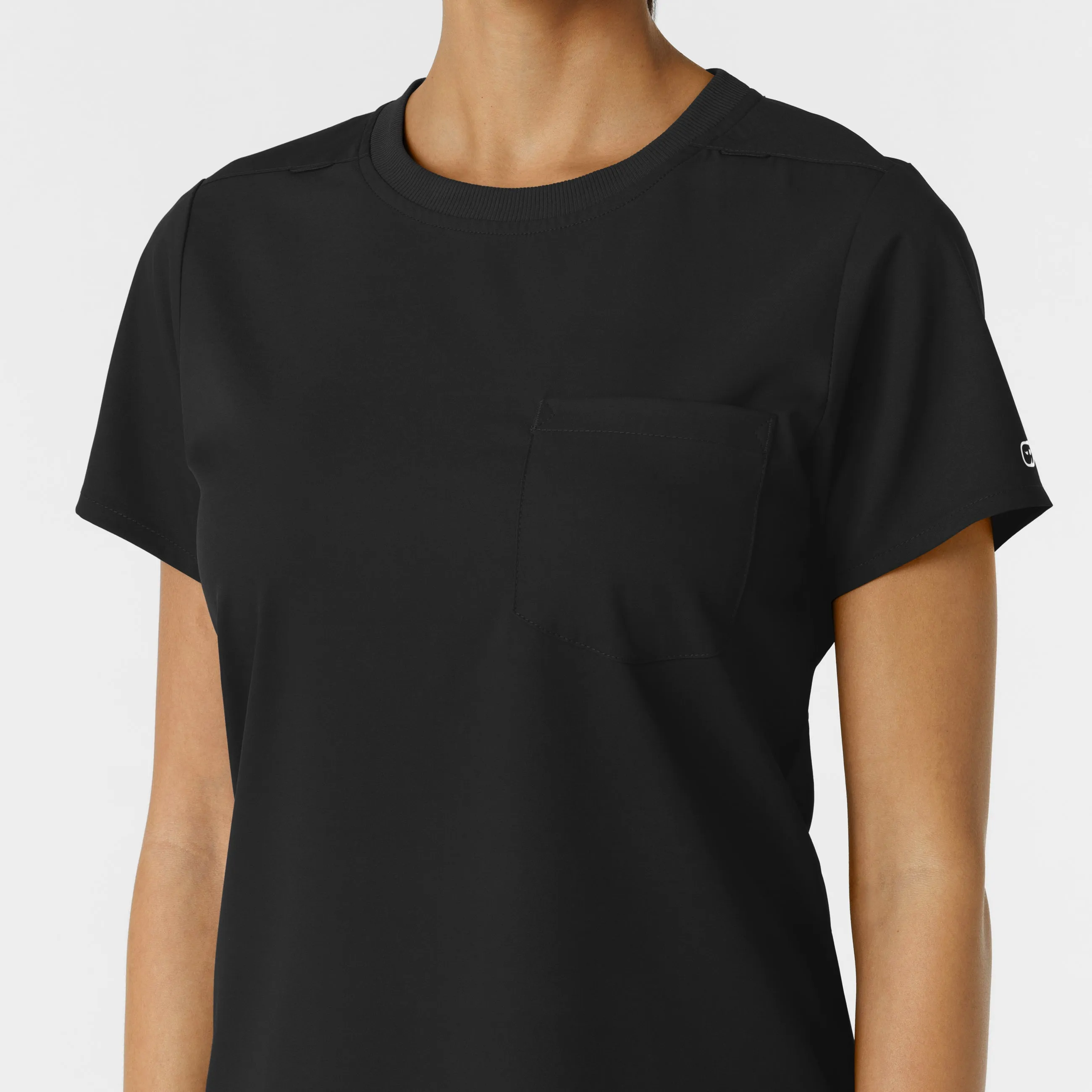 Boundless Women's Classic Crew Neck Scrub Top - Black