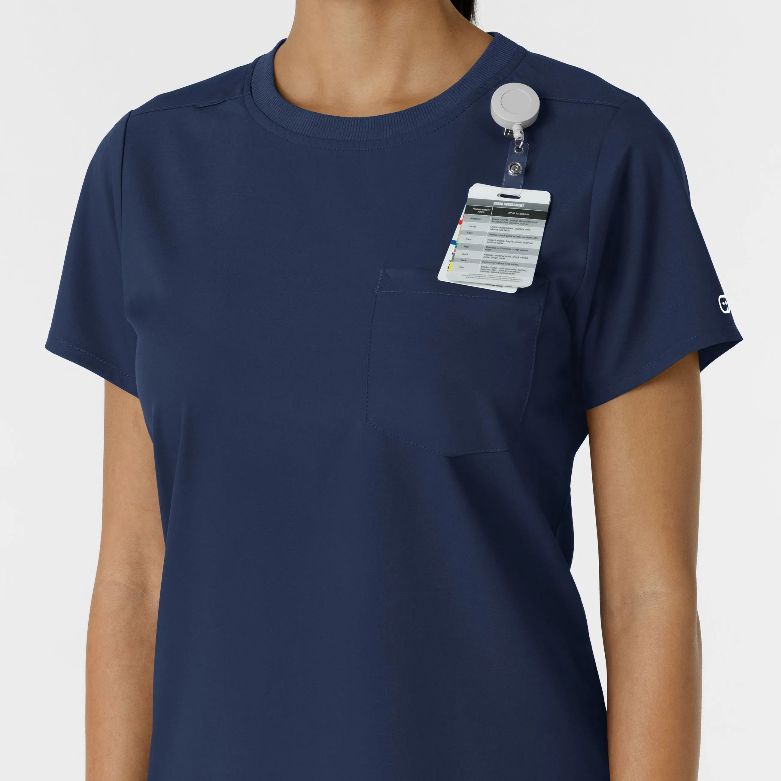 Boundless Women's Classic Crew Neck Scrub Top - Navy