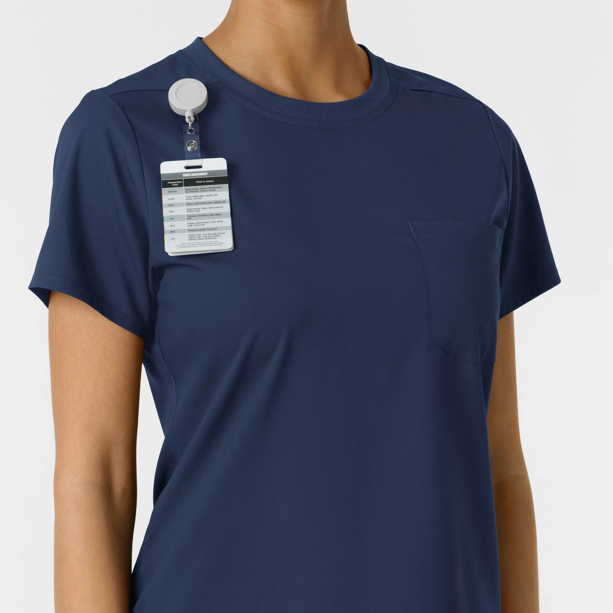 Boundless Women's Classic Crew Neck Scrub Top - Navy