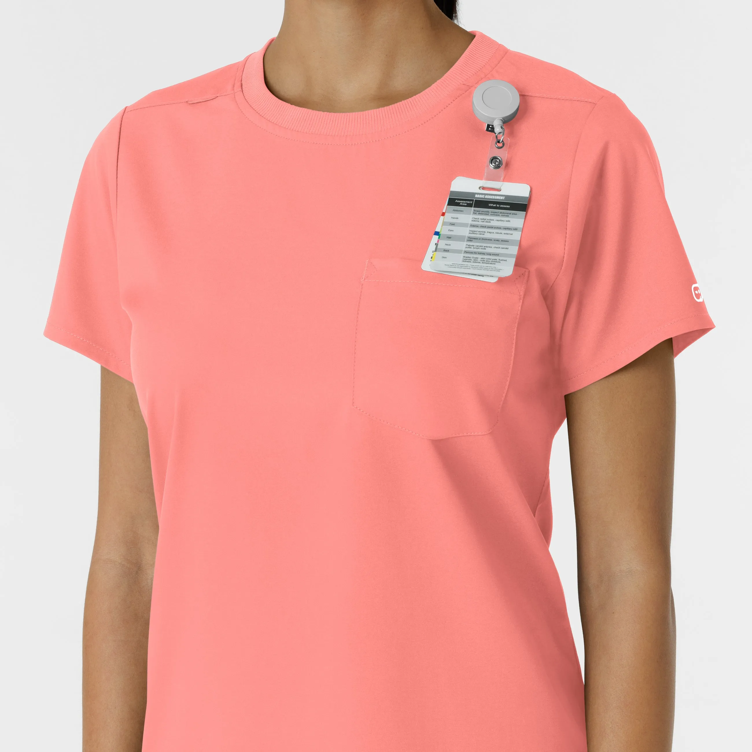 Boundless Women's Classic Crew Neck Scrub Top - Paradise Pink