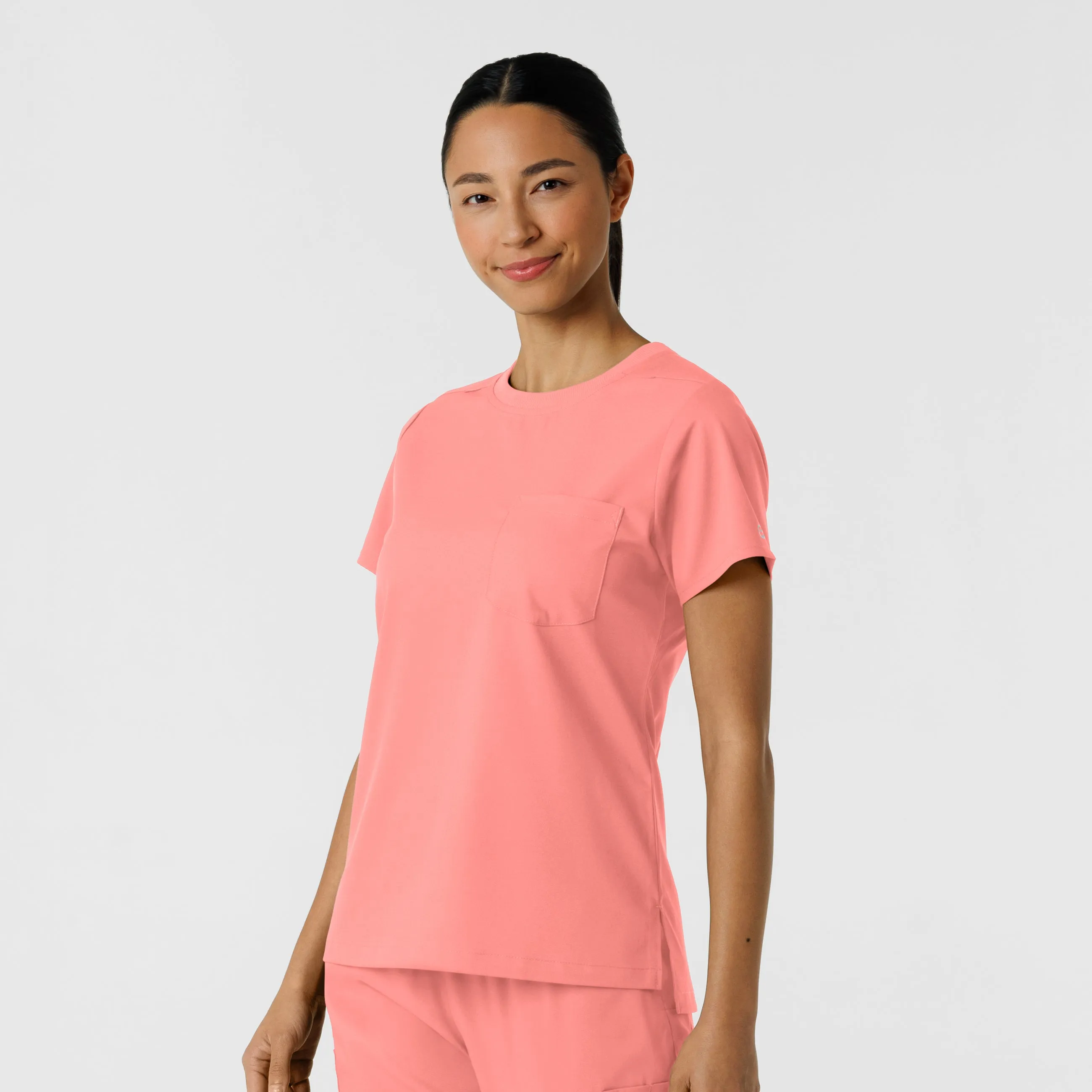 Boundless Women's Classic Crew Neck Scrub Top - Paradise Pink