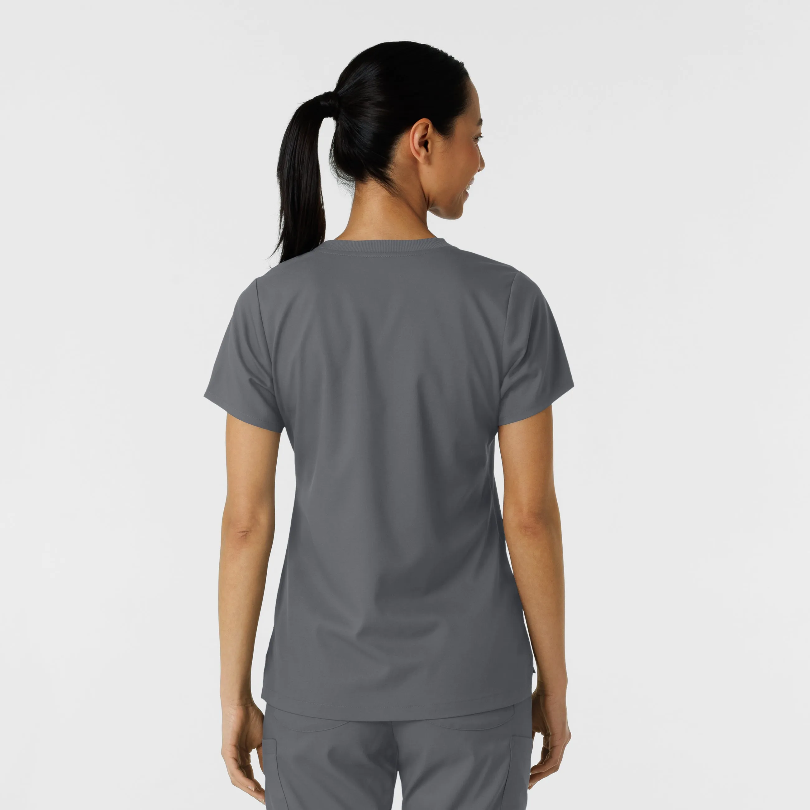 Boundless Women's Classic Crew Neck Scrub Top - Pewter