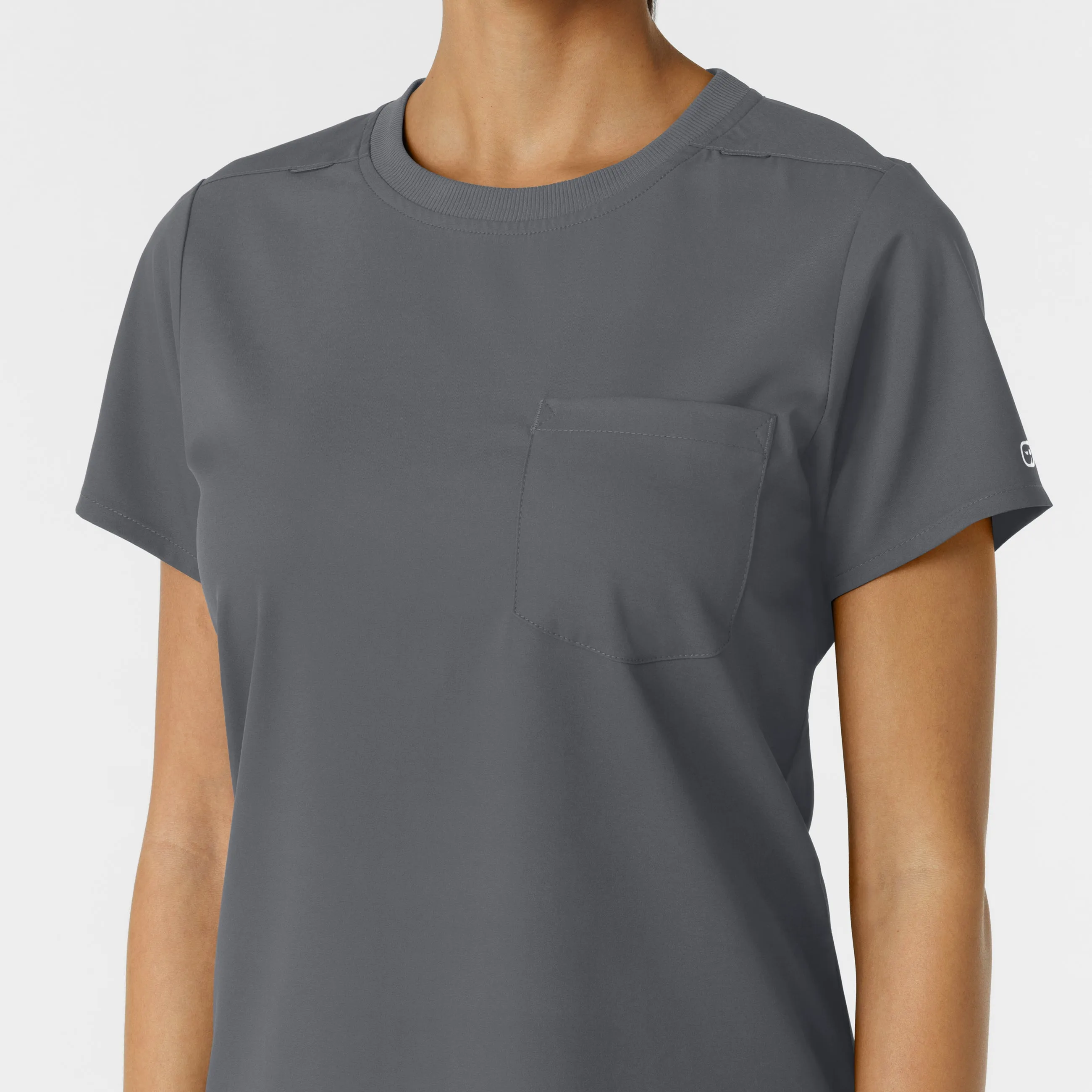 Boundless Women's Classic Crew Neck Scrub Top - Pewter
