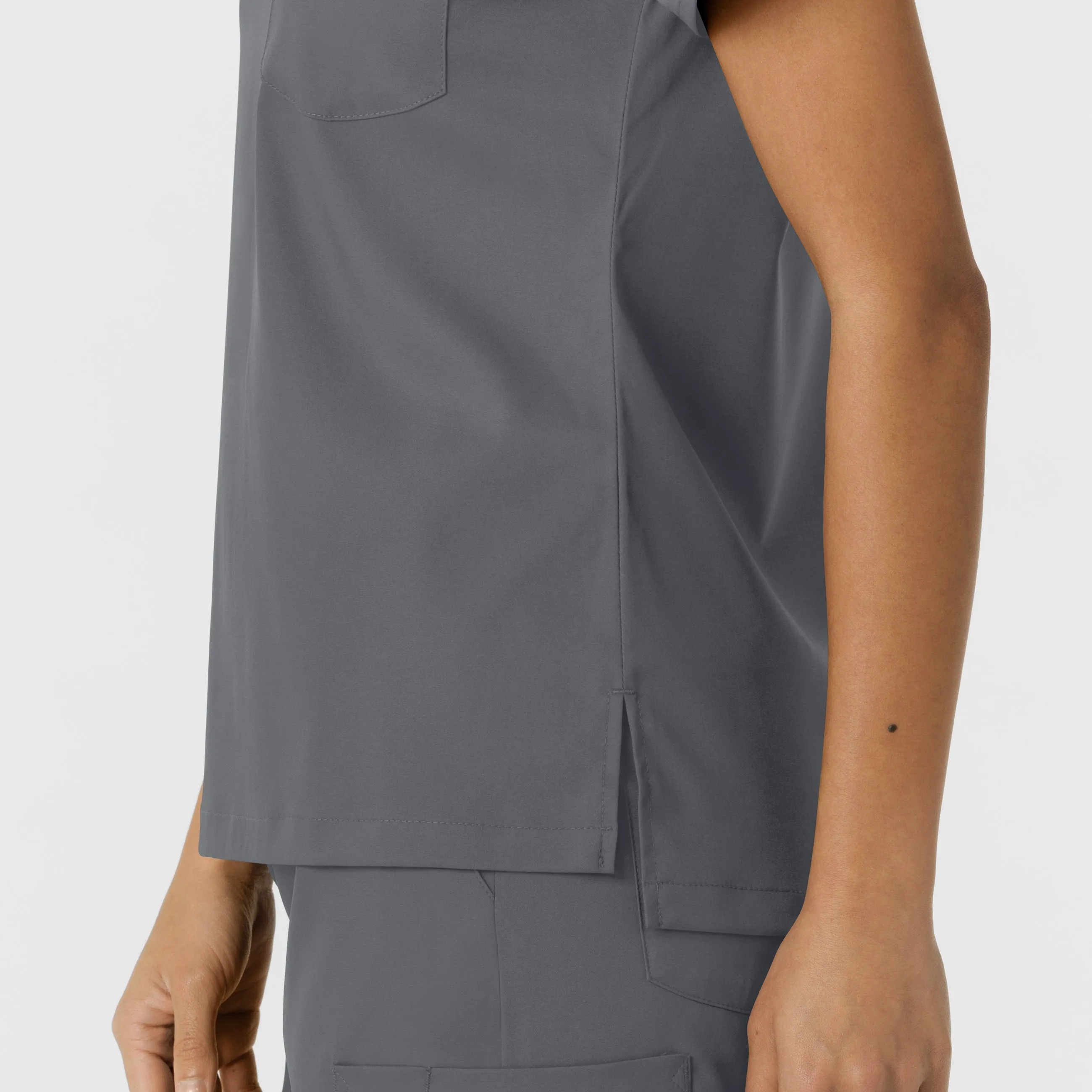 Boundless Women's Classic Crew Neck Scrub Top - Pewter