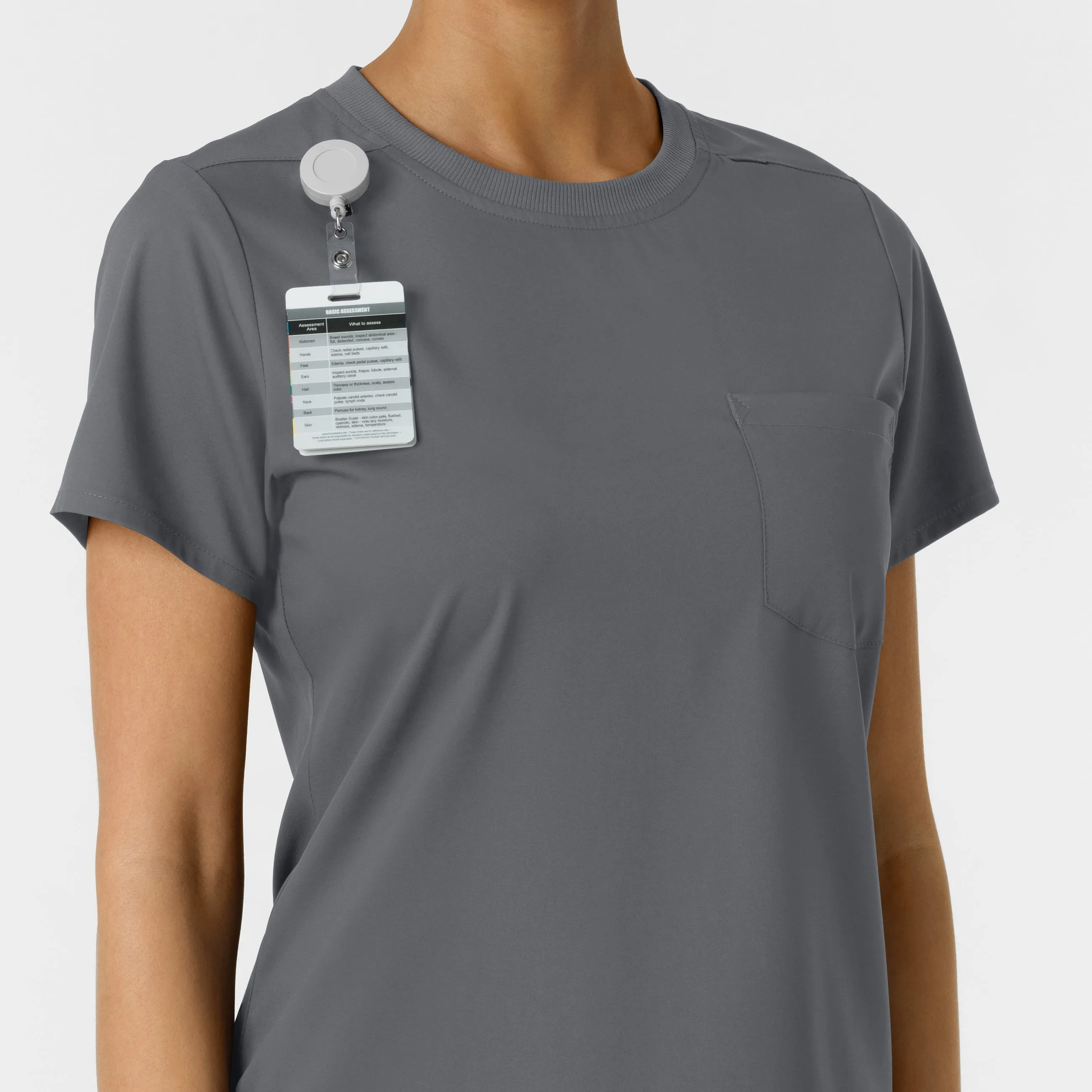 Boundless Women's Classic Crew Neck Scrub Top - Pewter