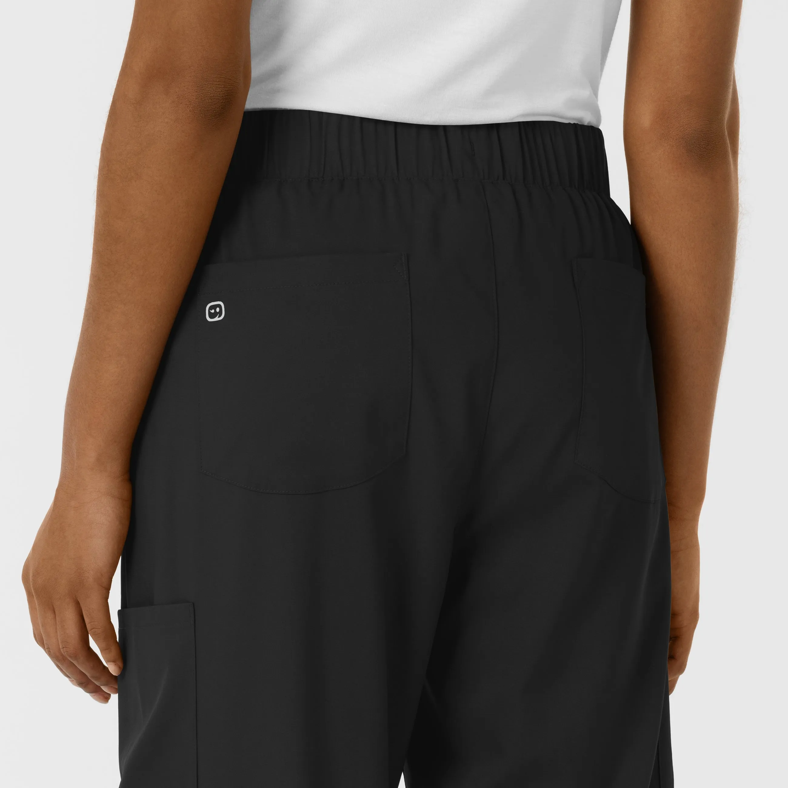 Boundless Women's Classic Wide Leg Cargo Scrub Pant - Black