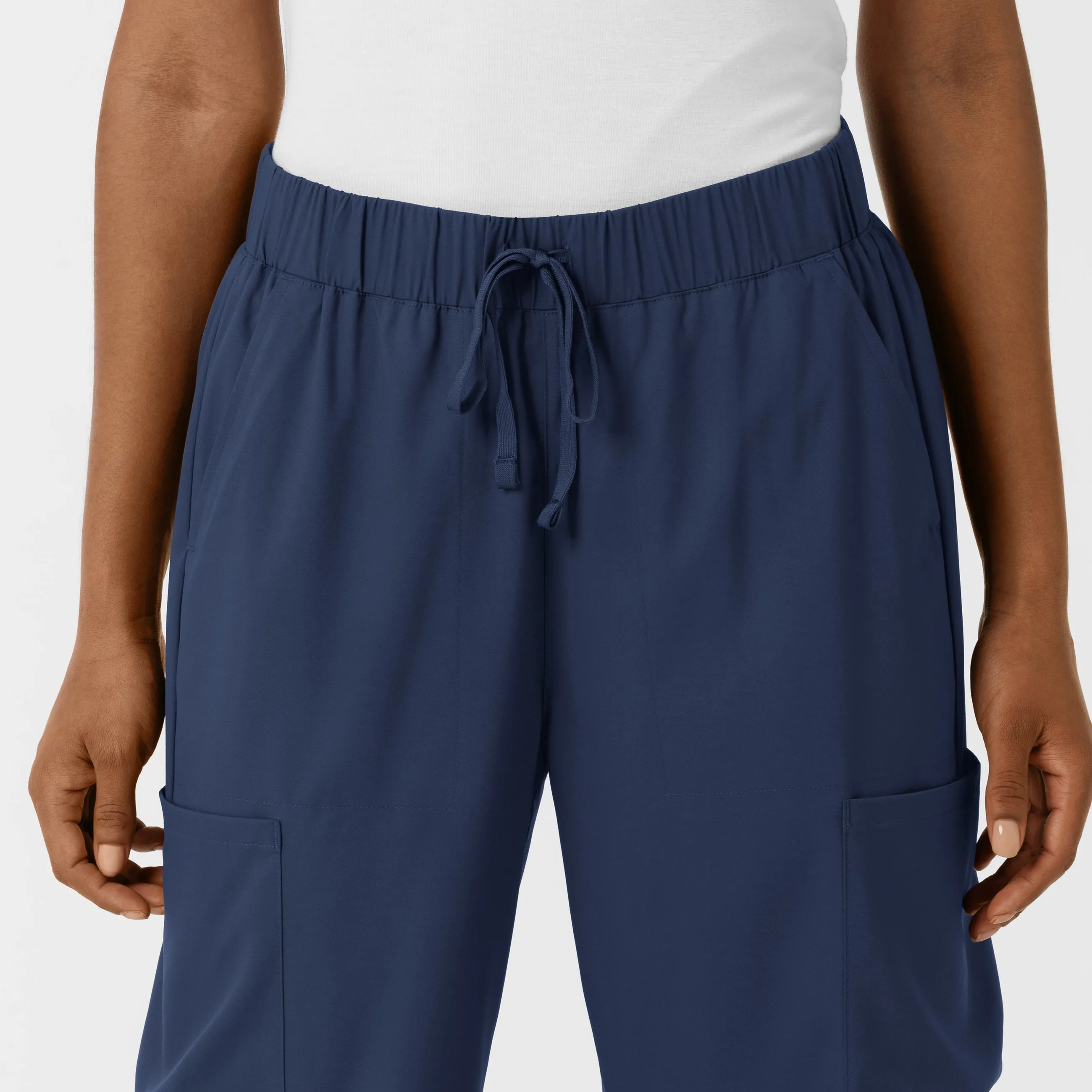 Boundless Women's Classic Wide Leg Cargo Scrub Pant - Navy