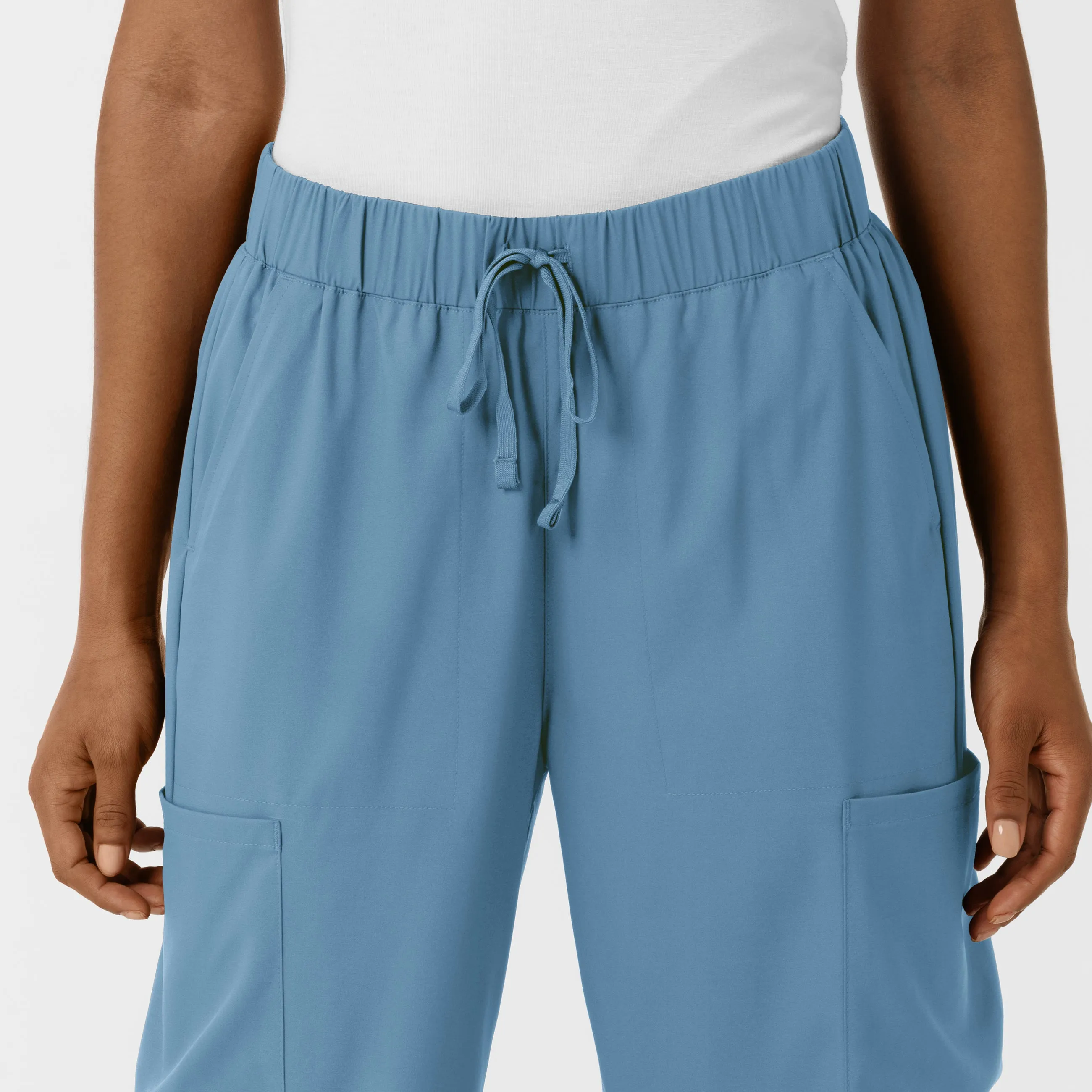 Boundless Women's Classic Wide Leg Cargo Scrub Pant - Pacific Blue