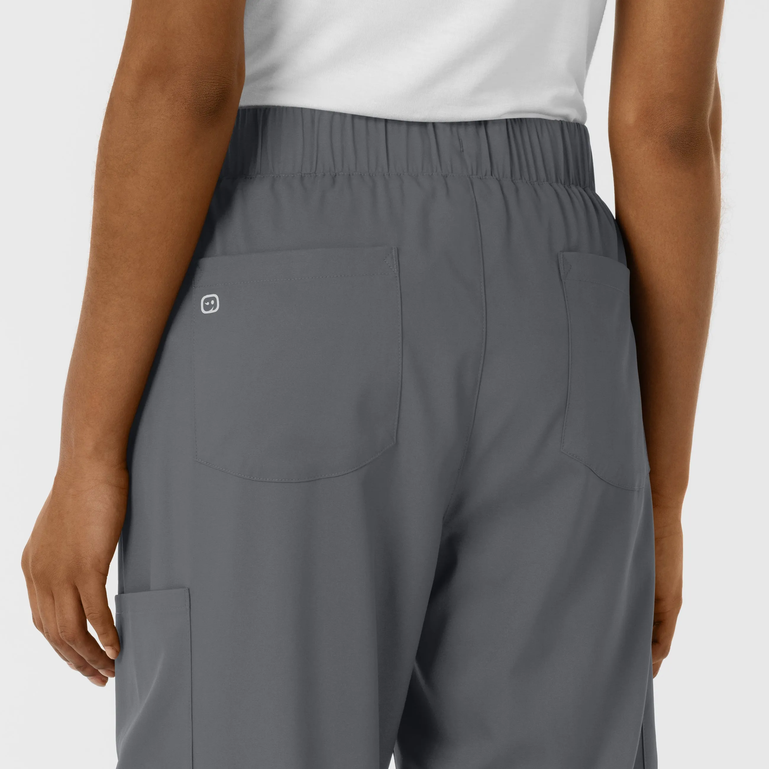 Boundless Women's Classic Wide Leg Cargo Scrub Pant - Pewter