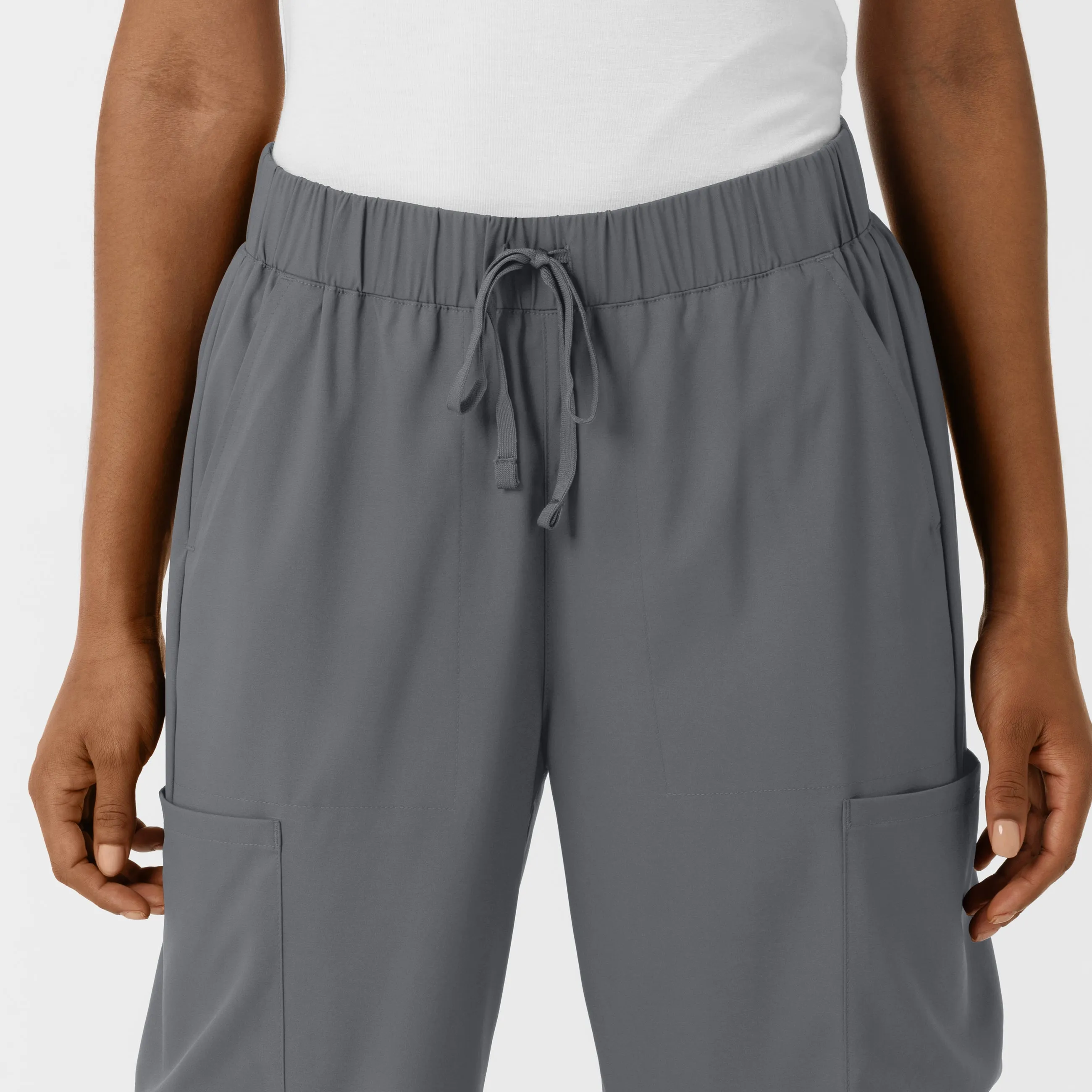 Boundless Women's Classic Wide Leg Cargo Scrub Pant - Pewter
