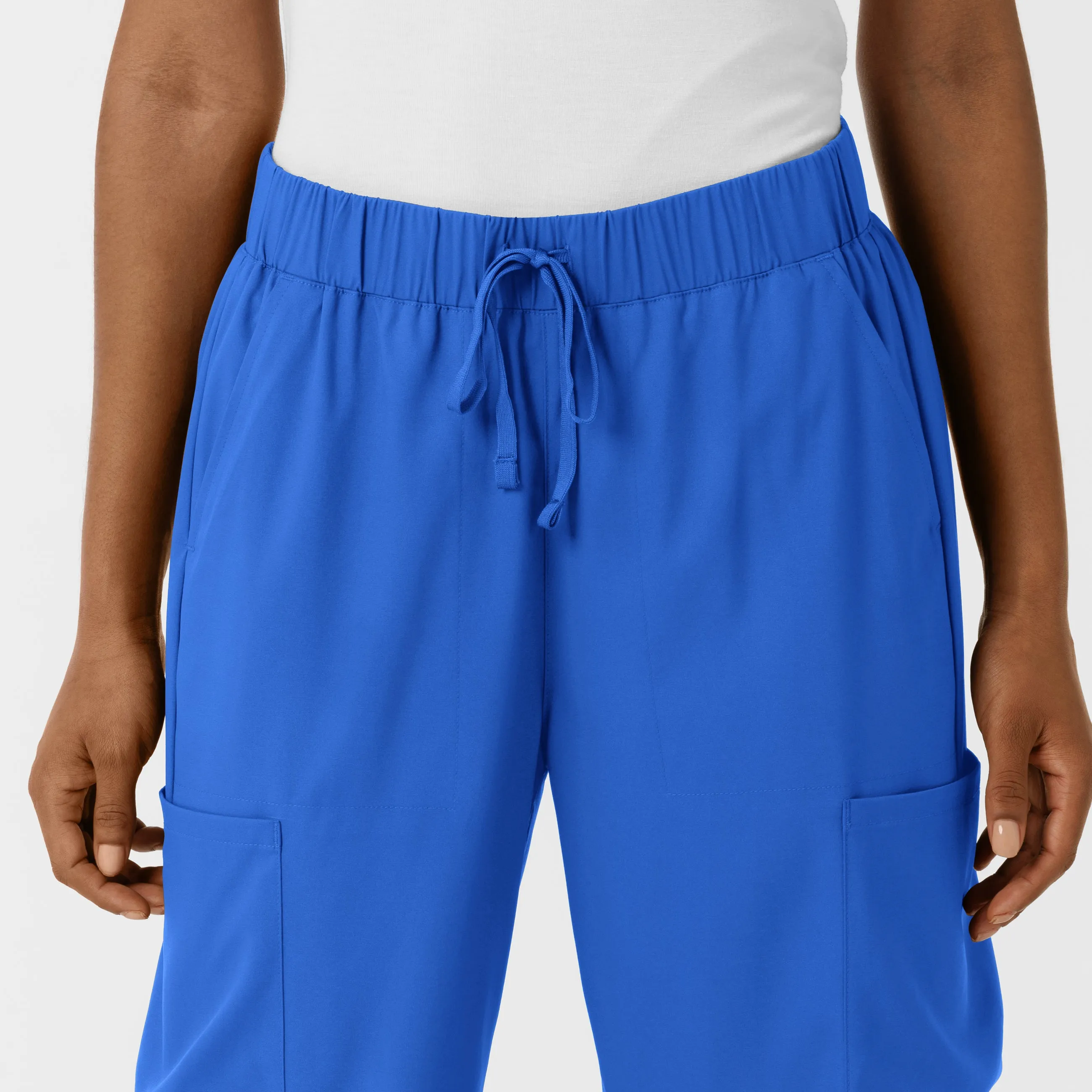 Boundless Women's Classic Wide Leg Cargo Scrub Pant - Royal