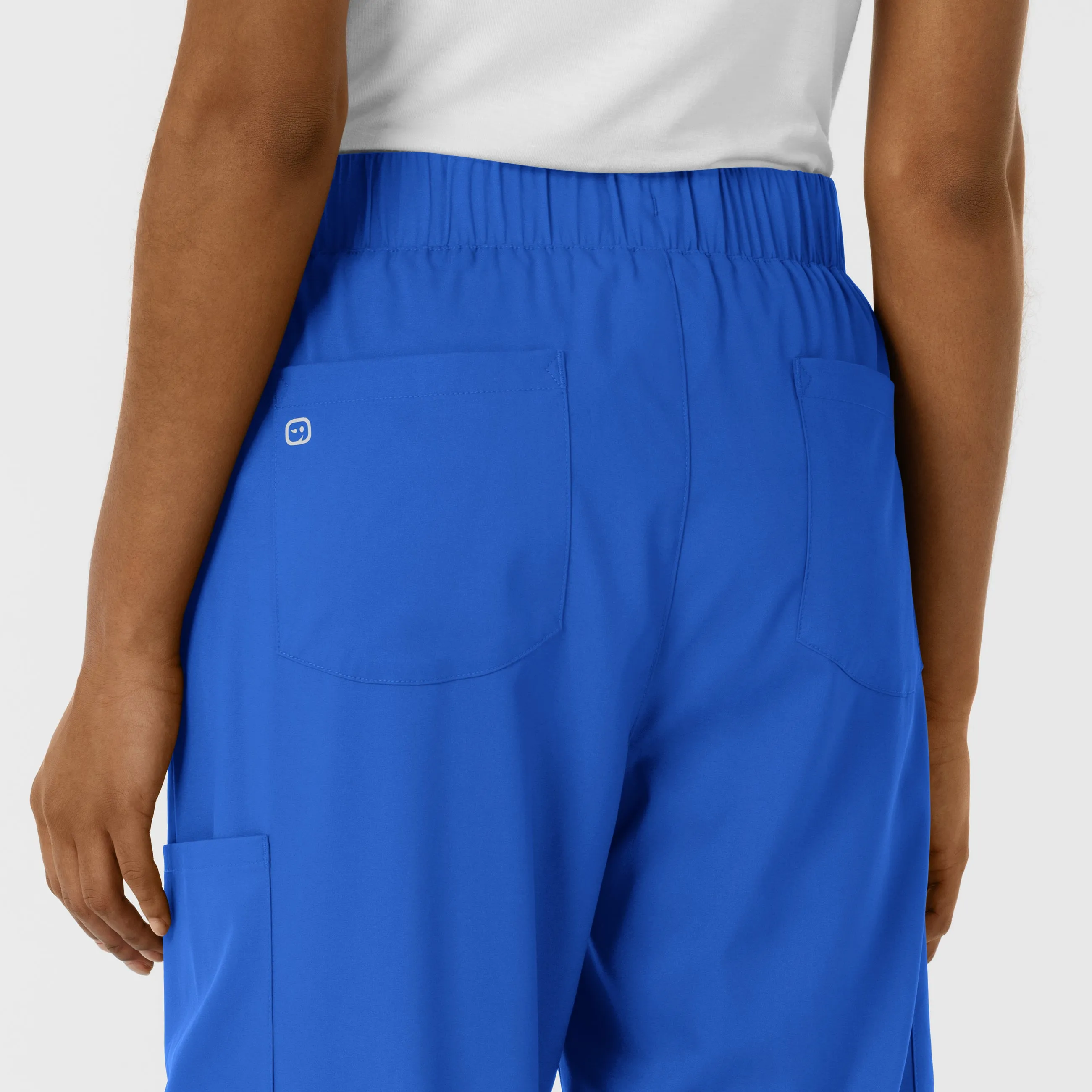 Boundless Women's Classic Wide Leg Cargo Scrub Pant - Royal