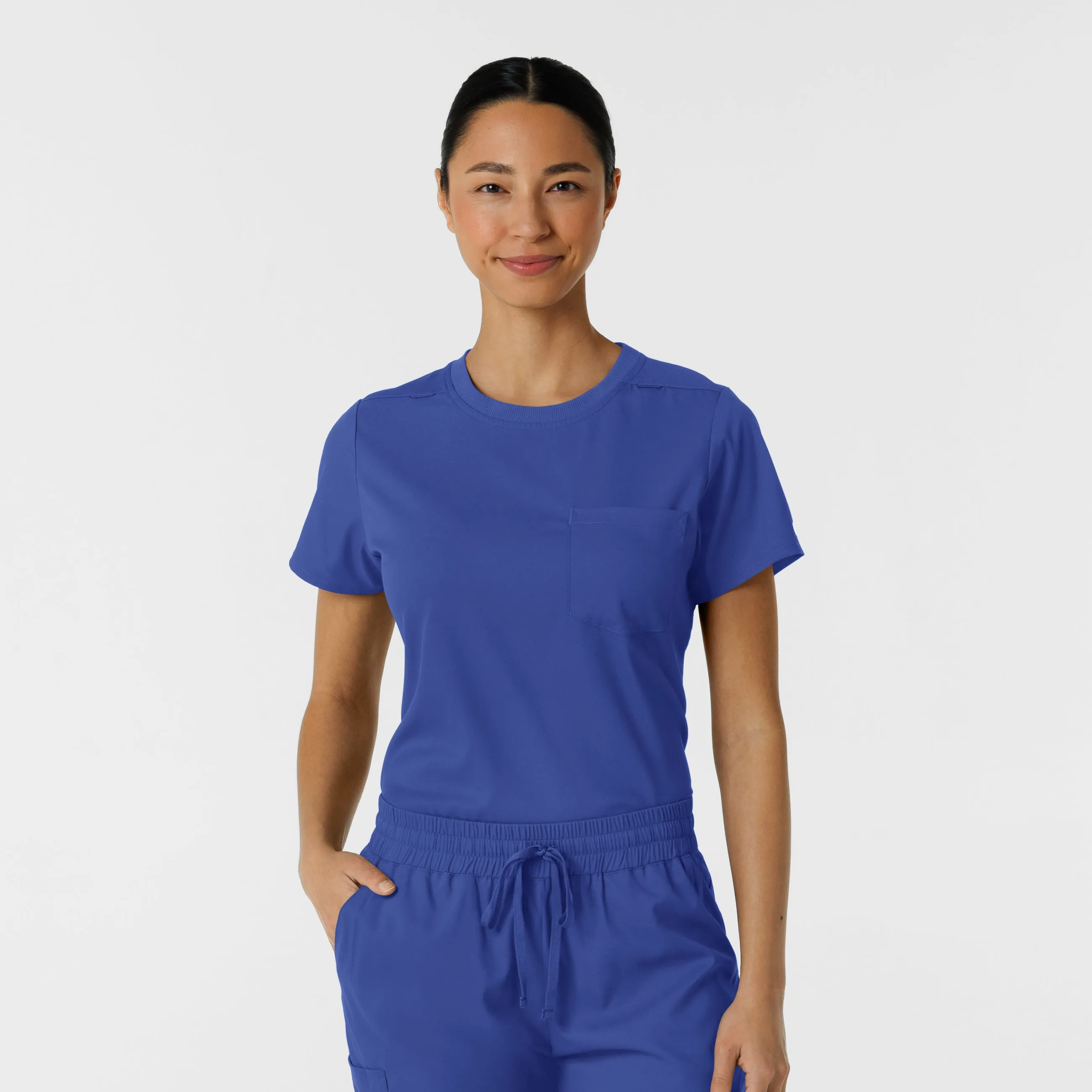 Boundless Women's Crew Neck Scrub Top - Galaxy Blue