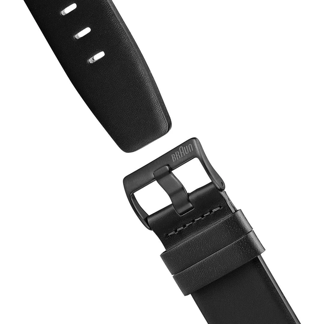 Braun x Paul Smith Limited Edition BN0032 Classic Watch Black Dial and Black Leather Strap