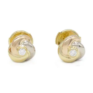 Cartier Trinity Diamond Earrings K18 Gold