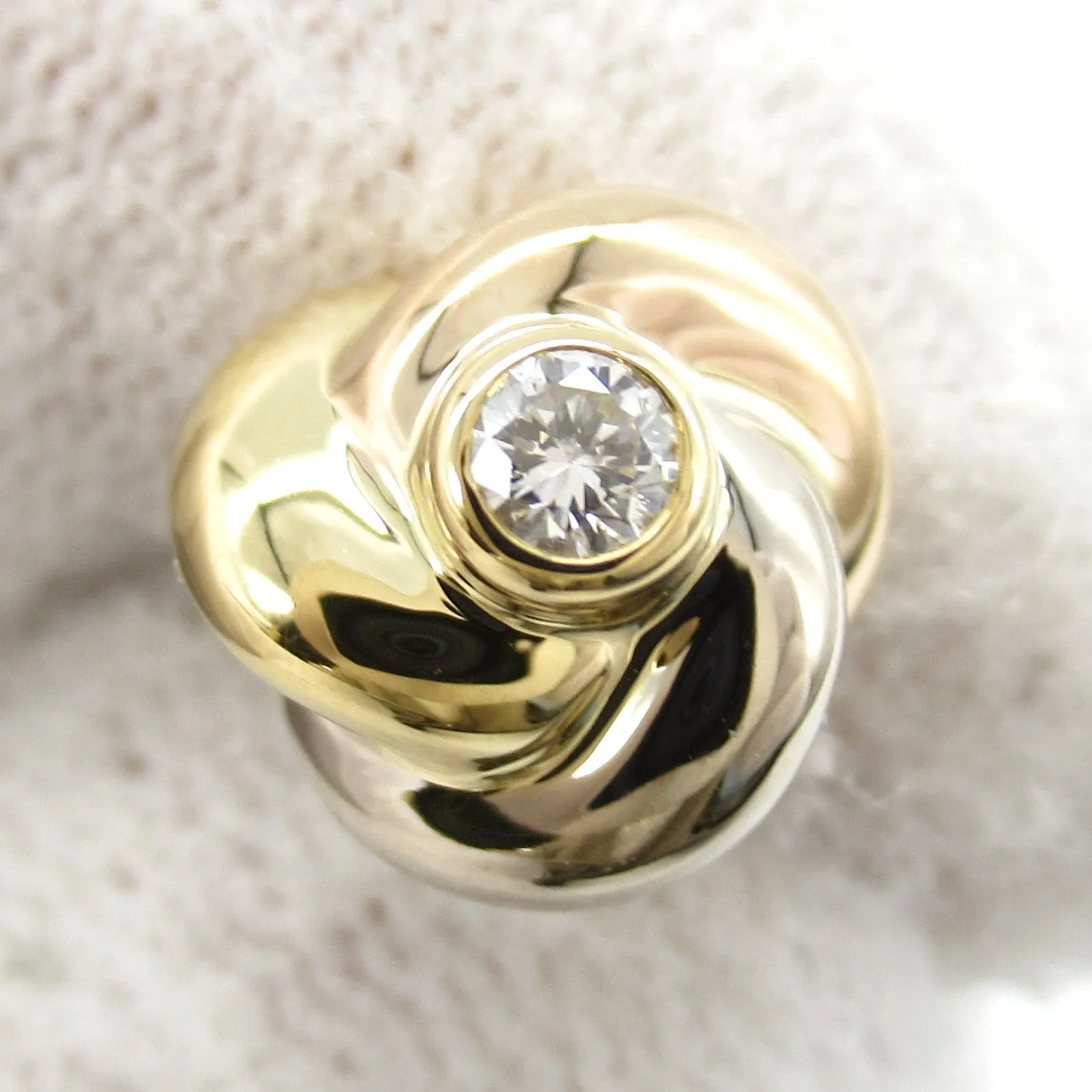 Cartier Trinity Diamond Earrings K18 Gold