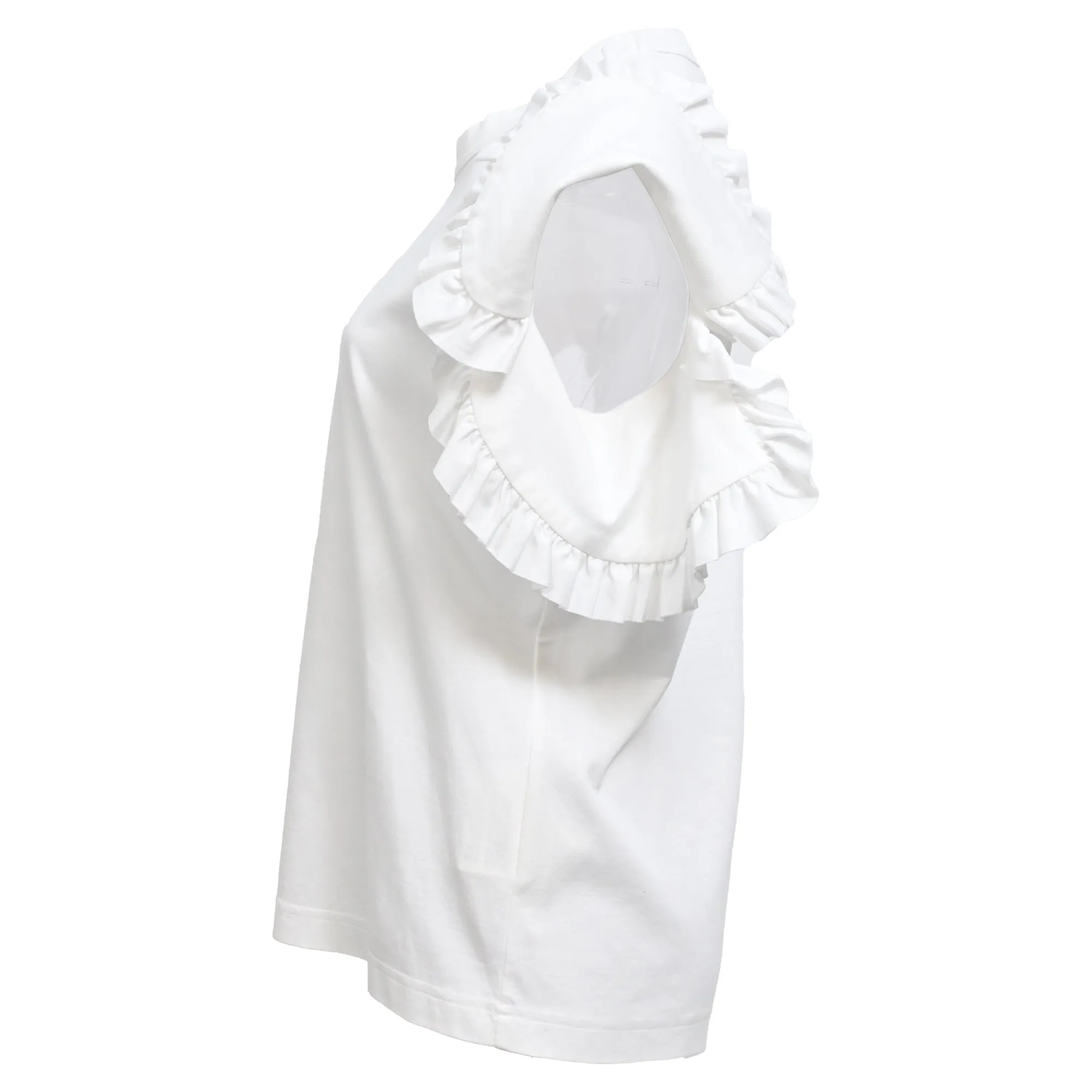 Comme des Garçons Ruffled T-shirt in White Cotton