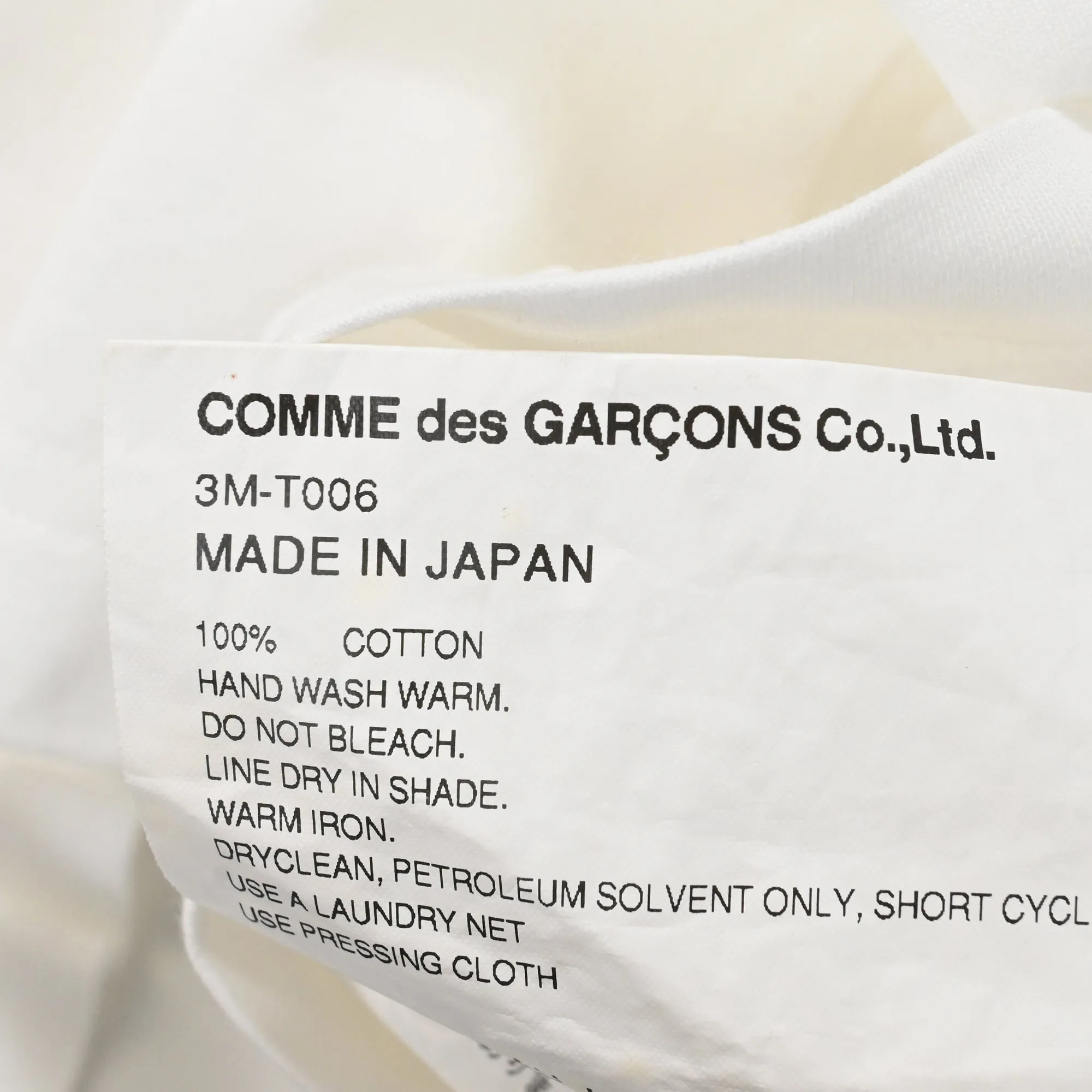 Comme des Garçons Ruffled T-shirt in White Cotton