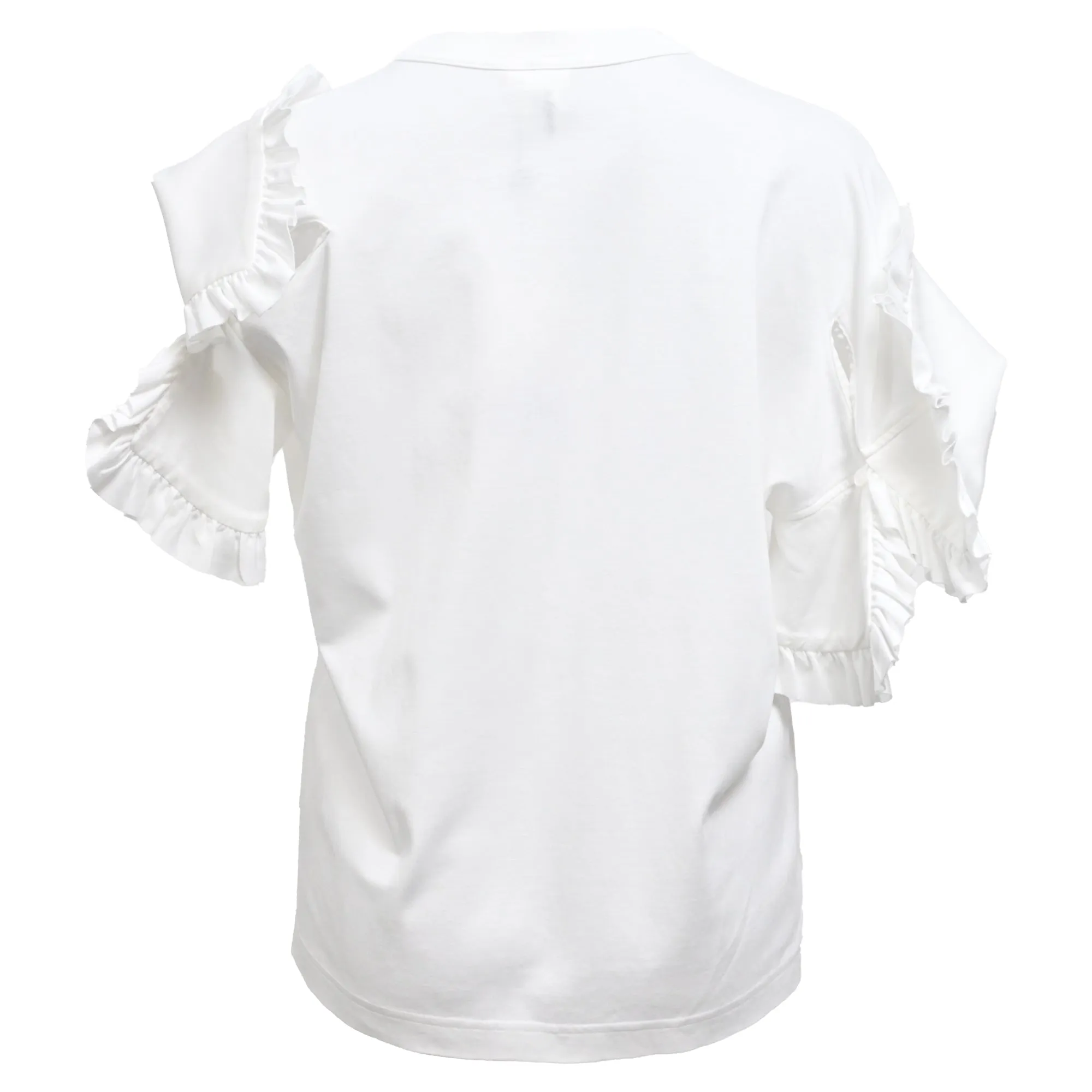 Comme des Garçons Ruffled T-shirt in White Cotton