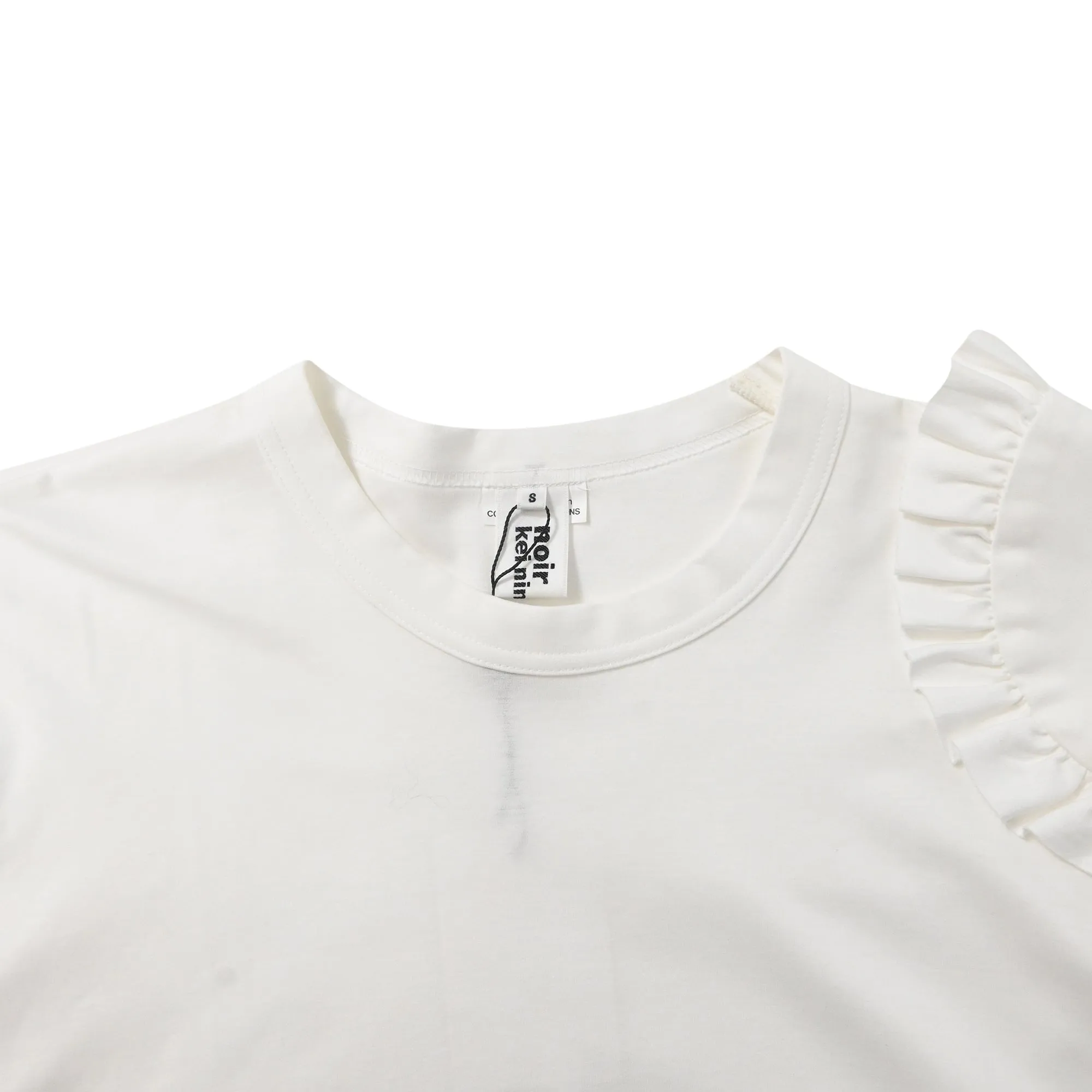 Comme des Garçons Ruffled T-shirt in White Cotton
