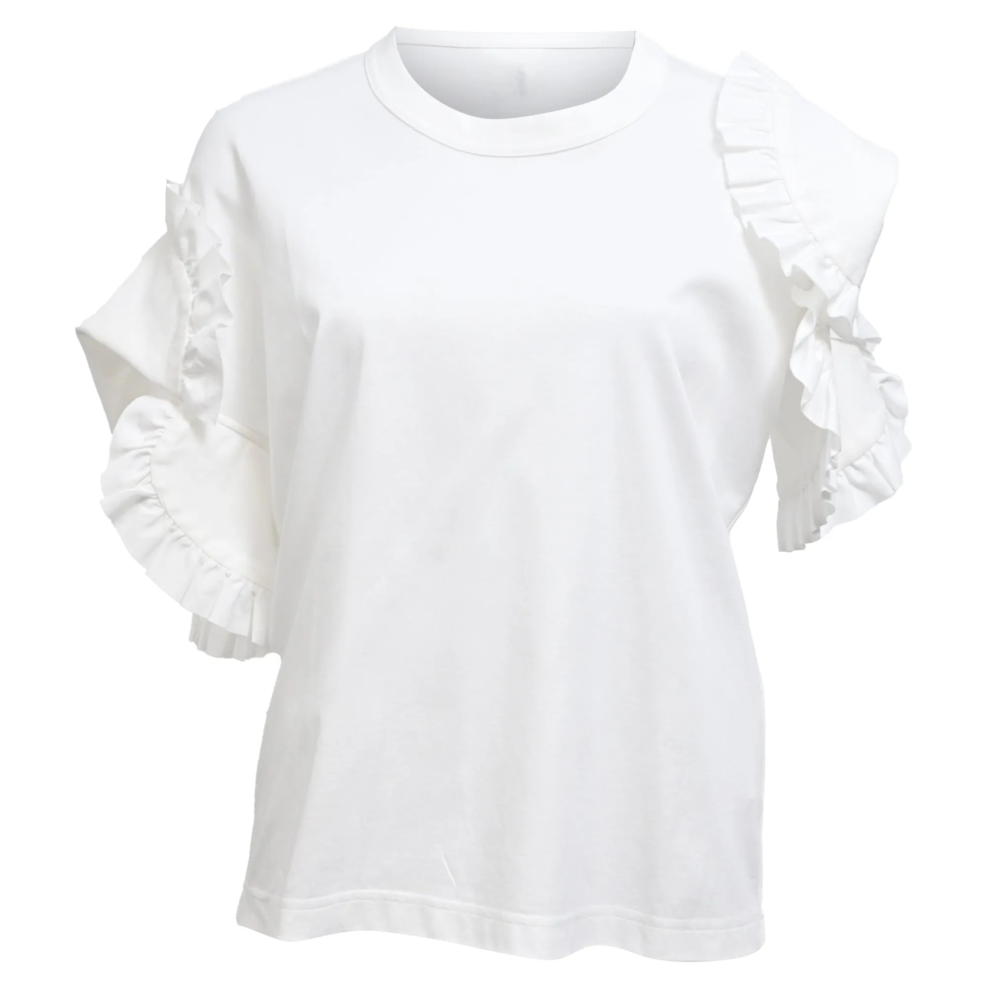Comme des Garçons Ruffled T-shirt in White Cotton