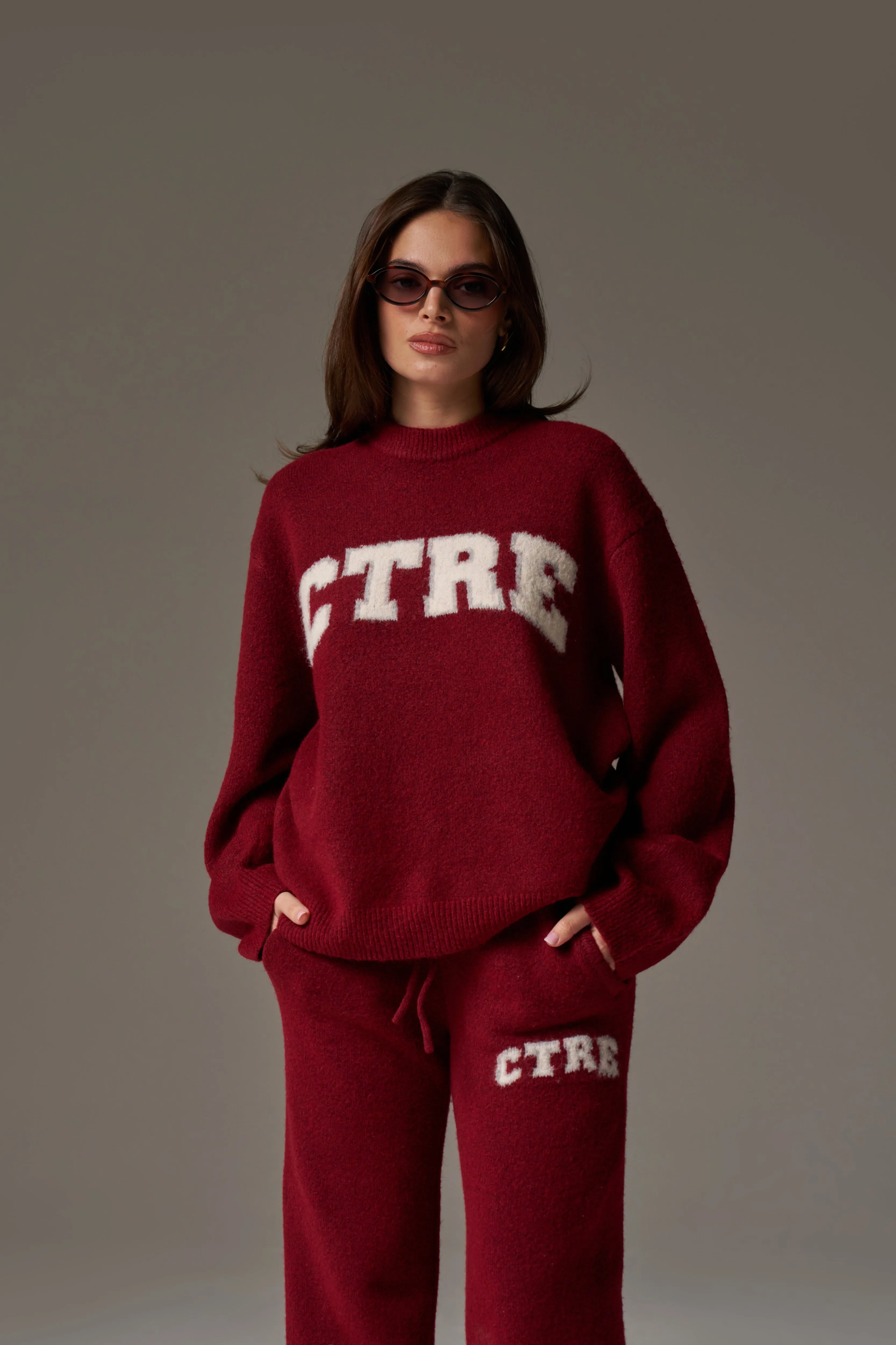 CTRE KNITTED SWEATSHIRT - BURGUNDY
