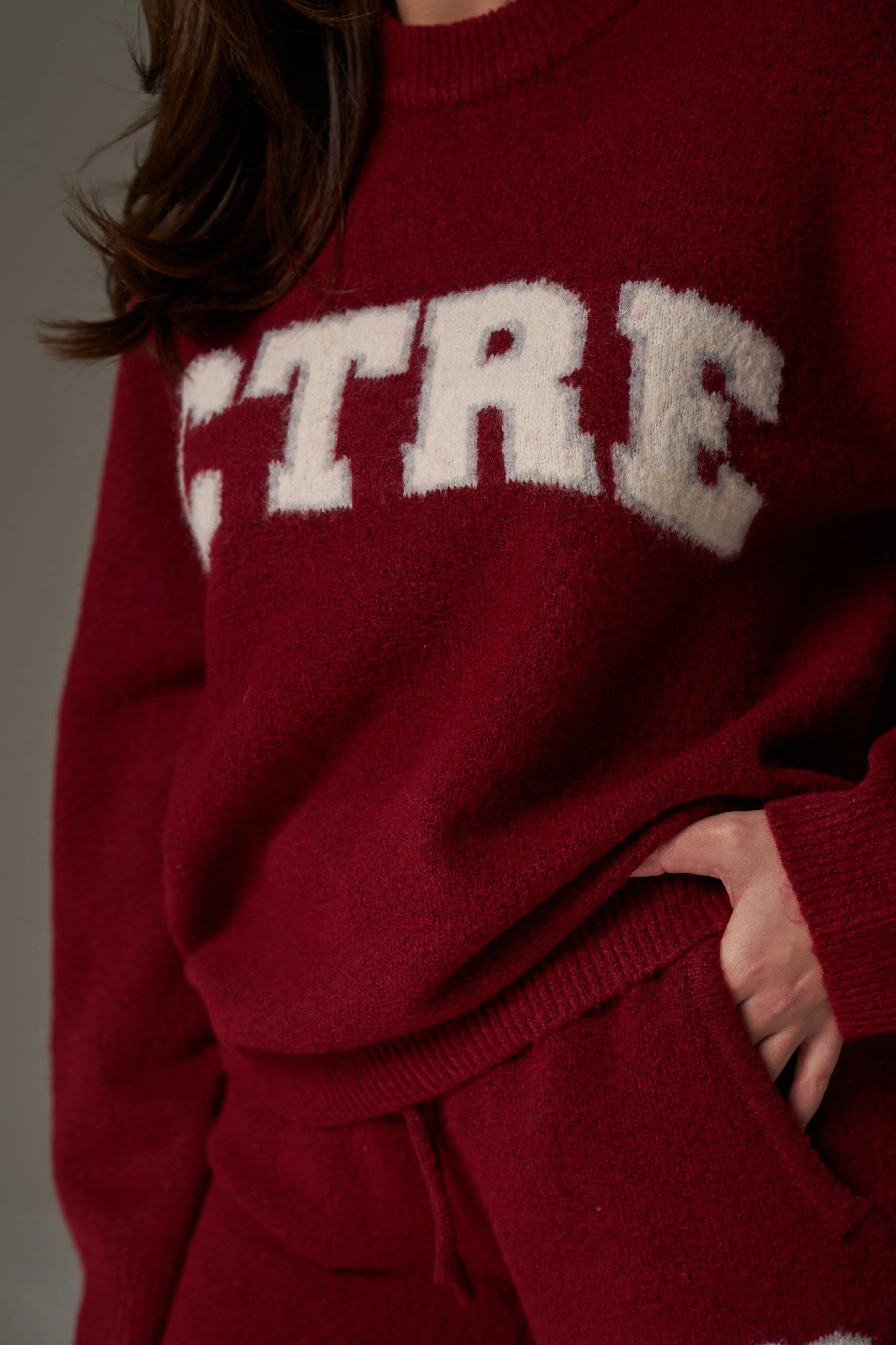 CTRE KNITTED SWEATSHIRT - BURGUNDY