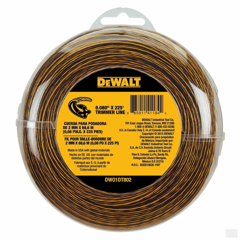 Dewalt 0.080 in x 225' Trimmer Line DWO1DT802