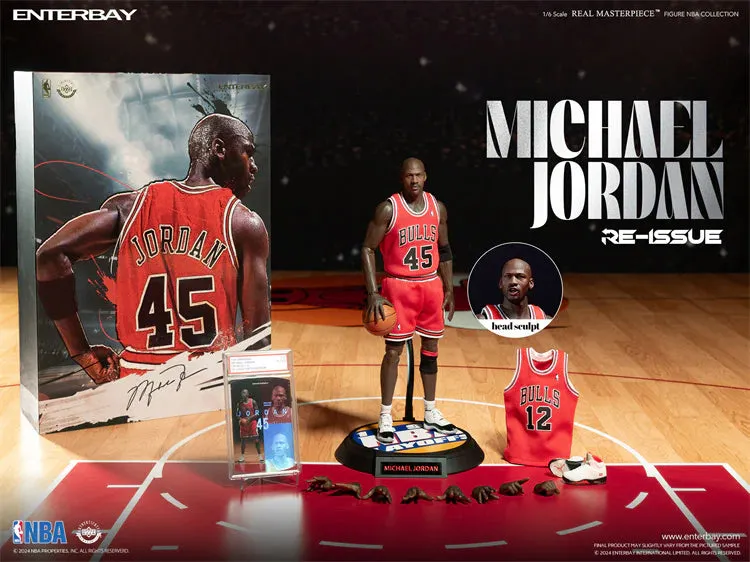 Enterbay Real Masterpieces 1/6 NBA Chicago Bulls Michael Jordan (I'm Back #45 Re-Issue Limited Edition) Sixth Scale Action Figure RM-1053