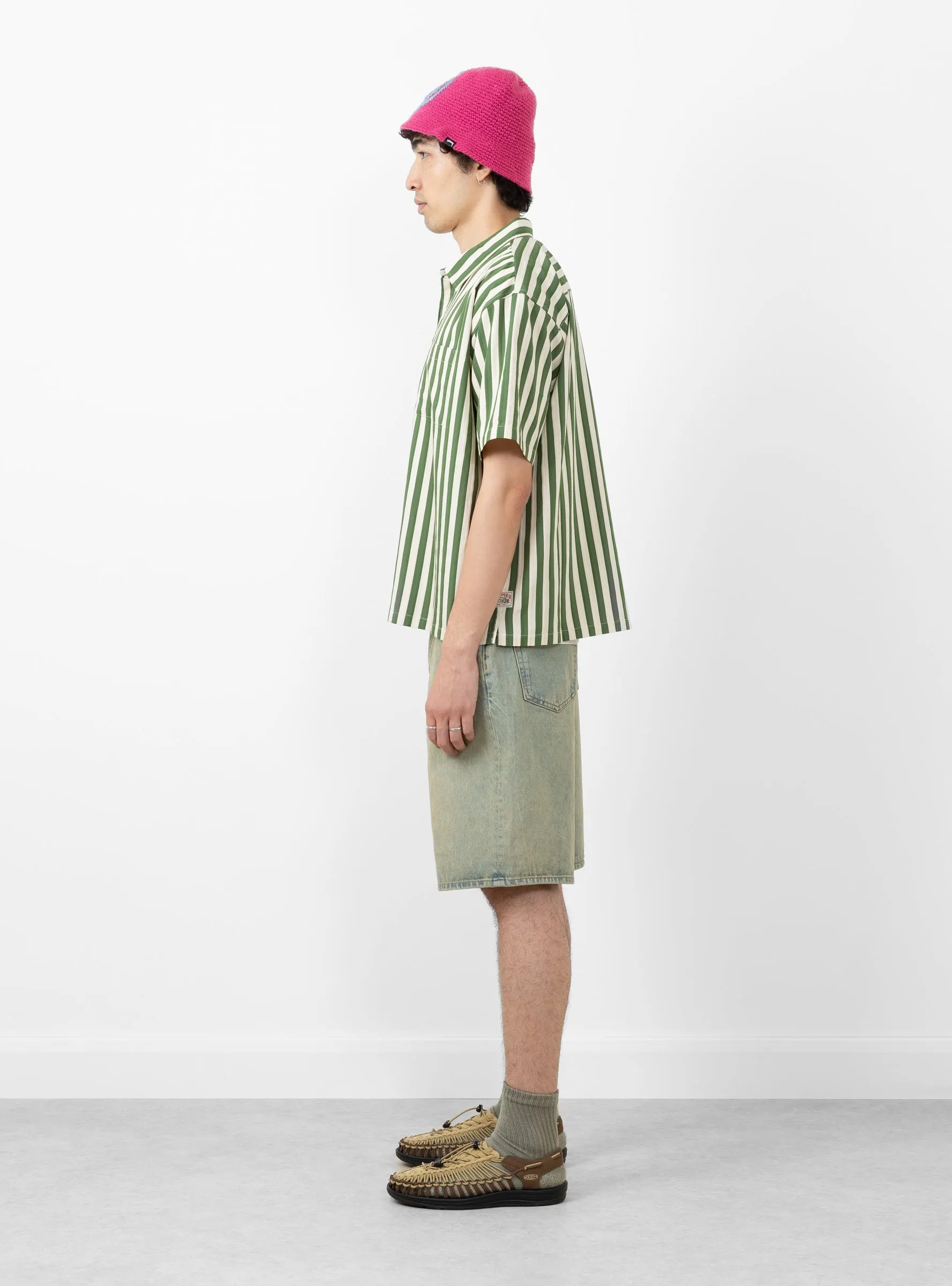 Flat Bottom Stripe Shirt Green
