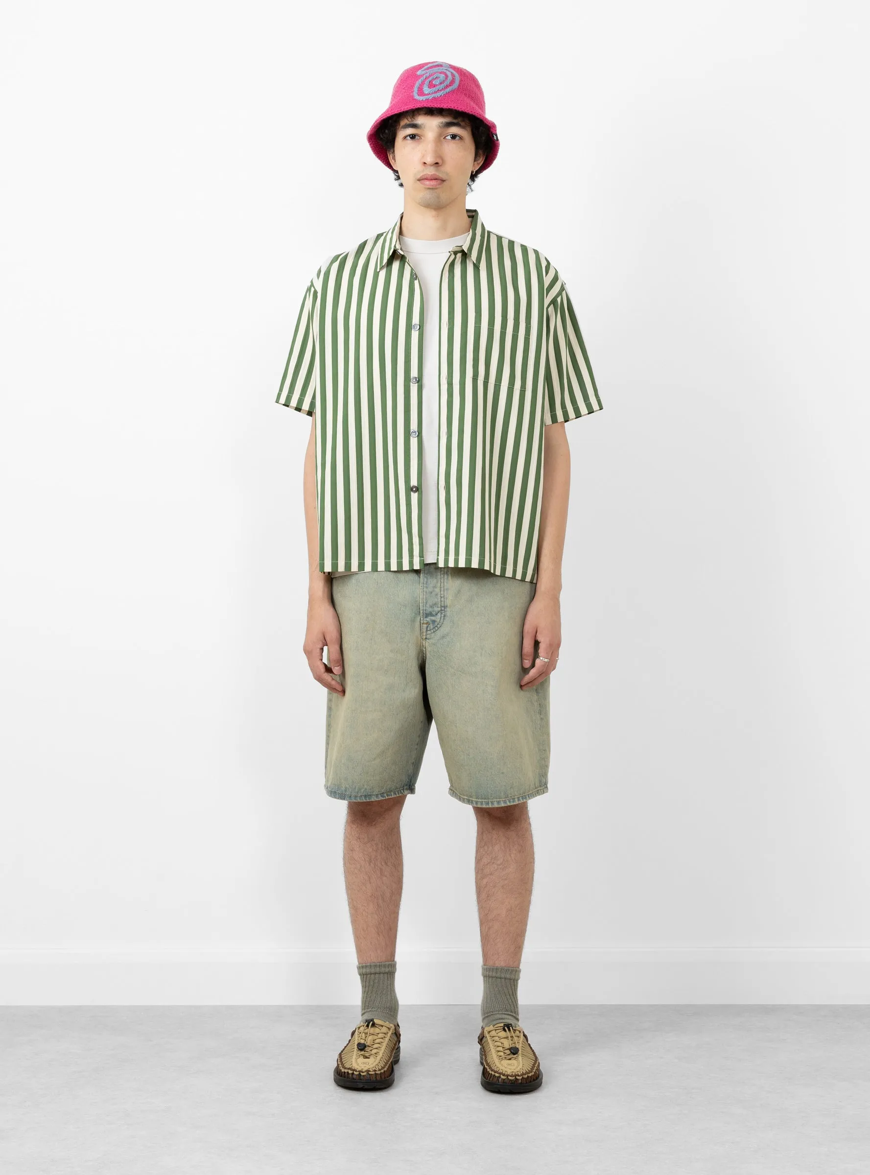 Flat Bottom Stripe Shirt Green