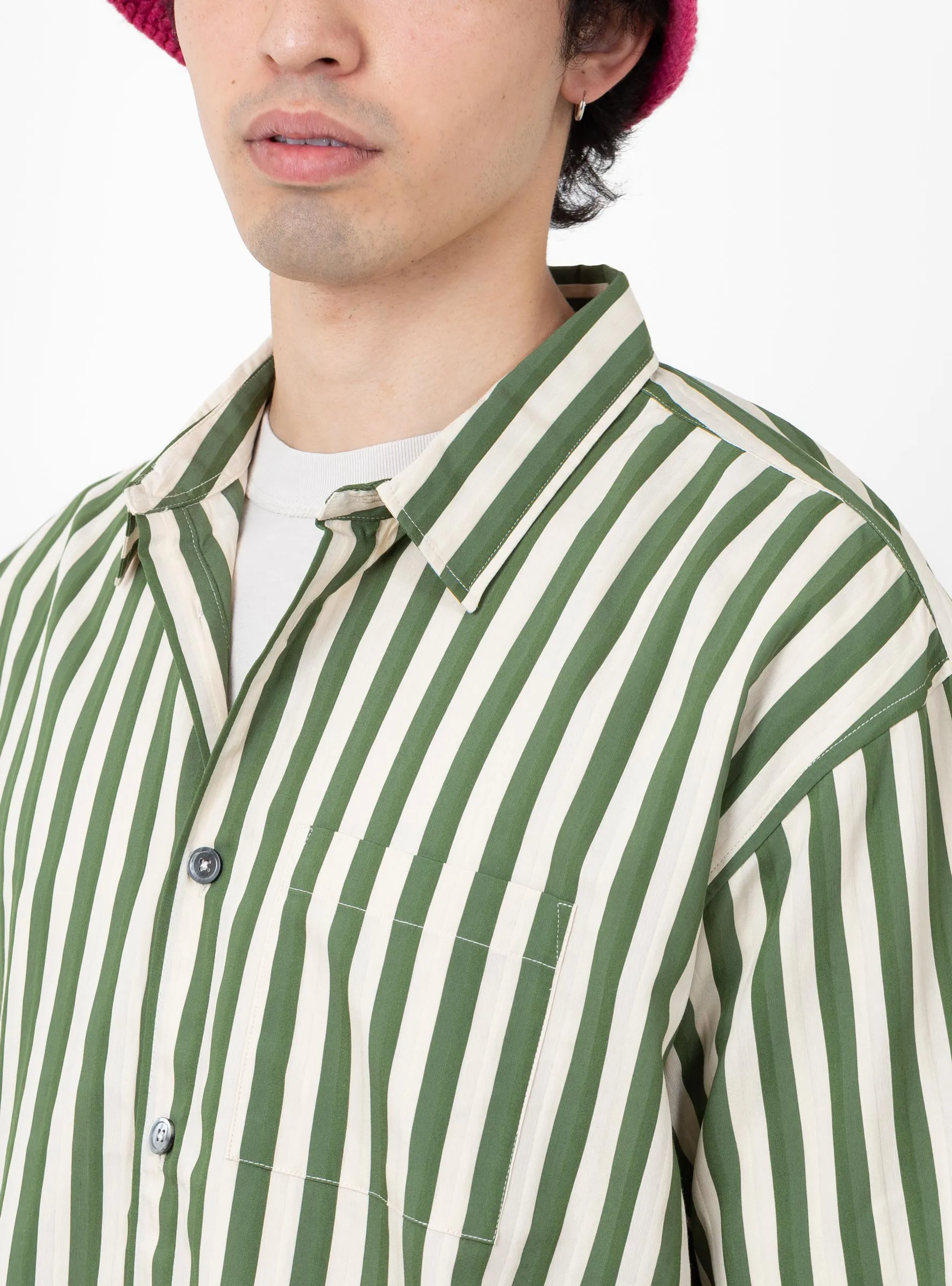 Flat Bottom Stripe Shirt Green