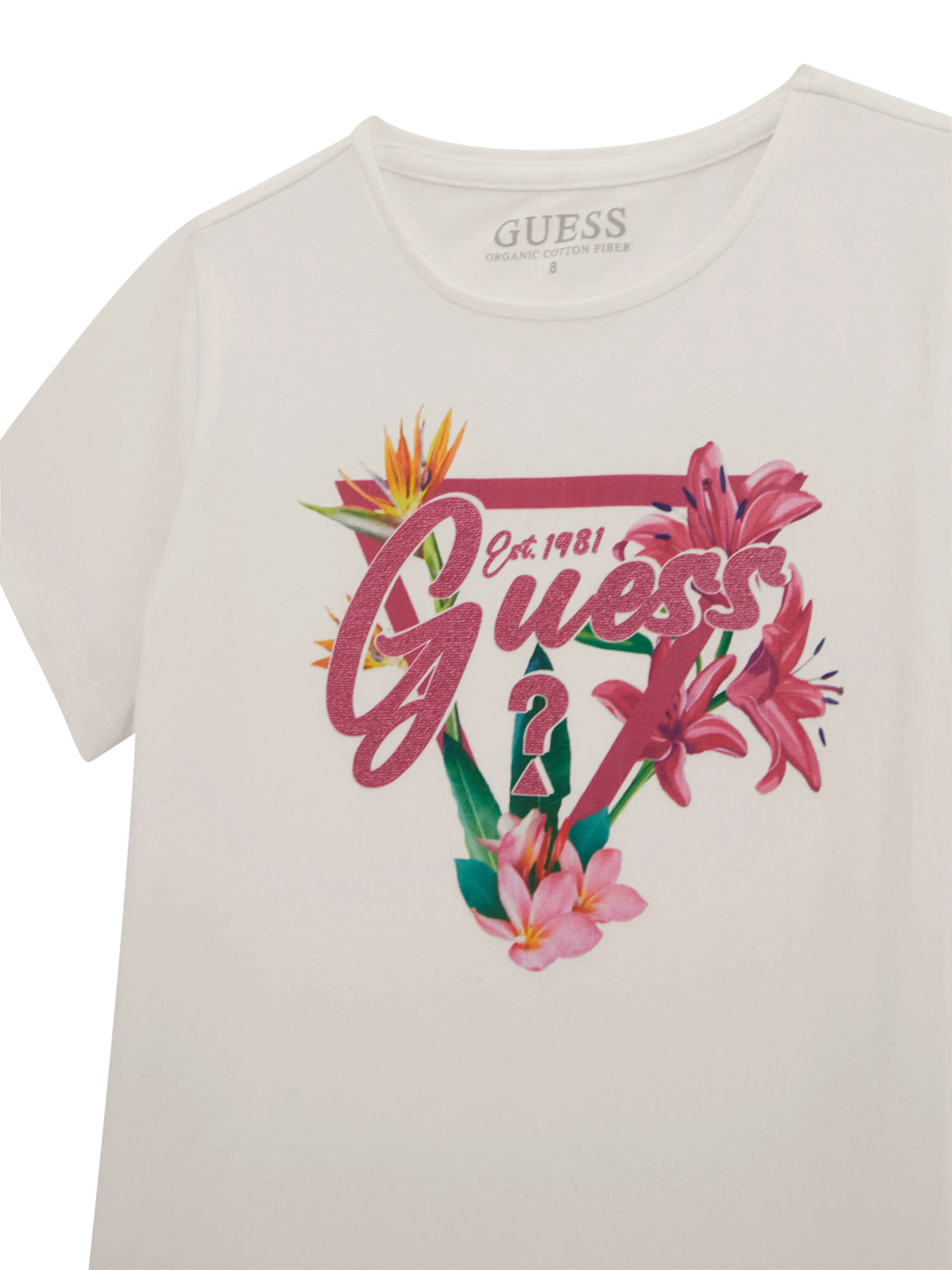 Girls Floral Logo T-Shirt in White