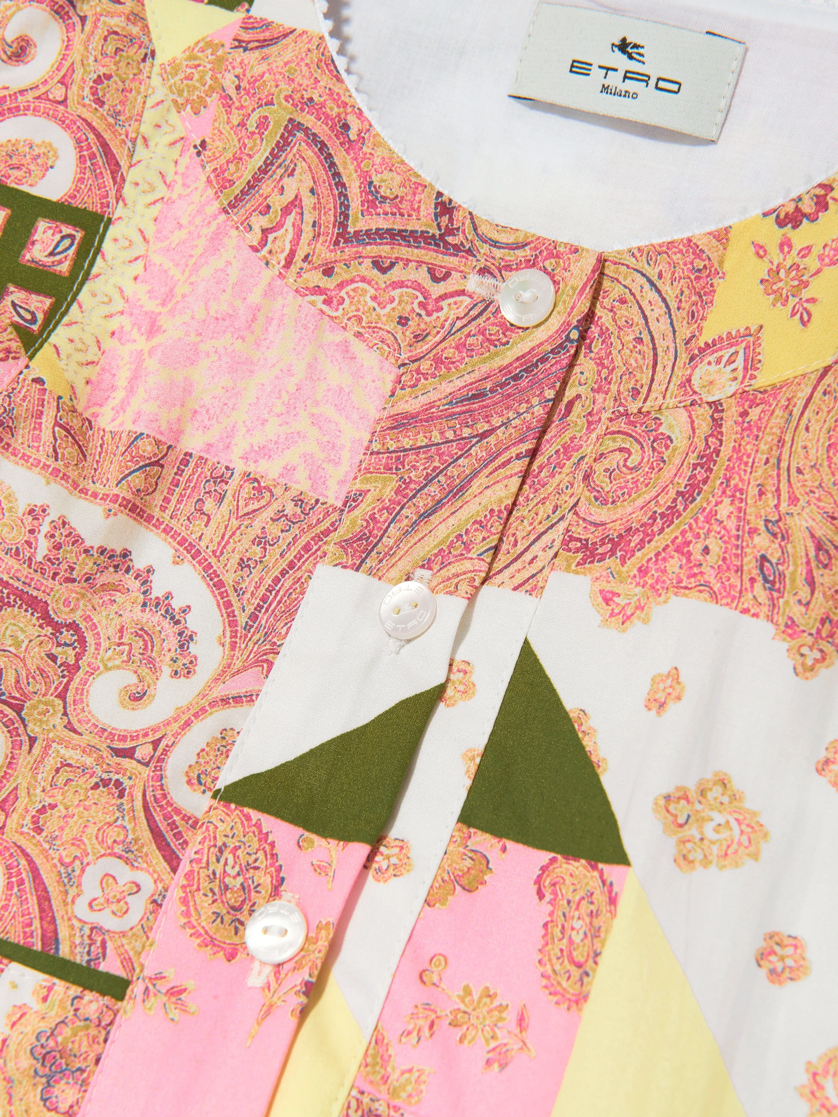 Girls Paisley Patchwork Dress in Pink